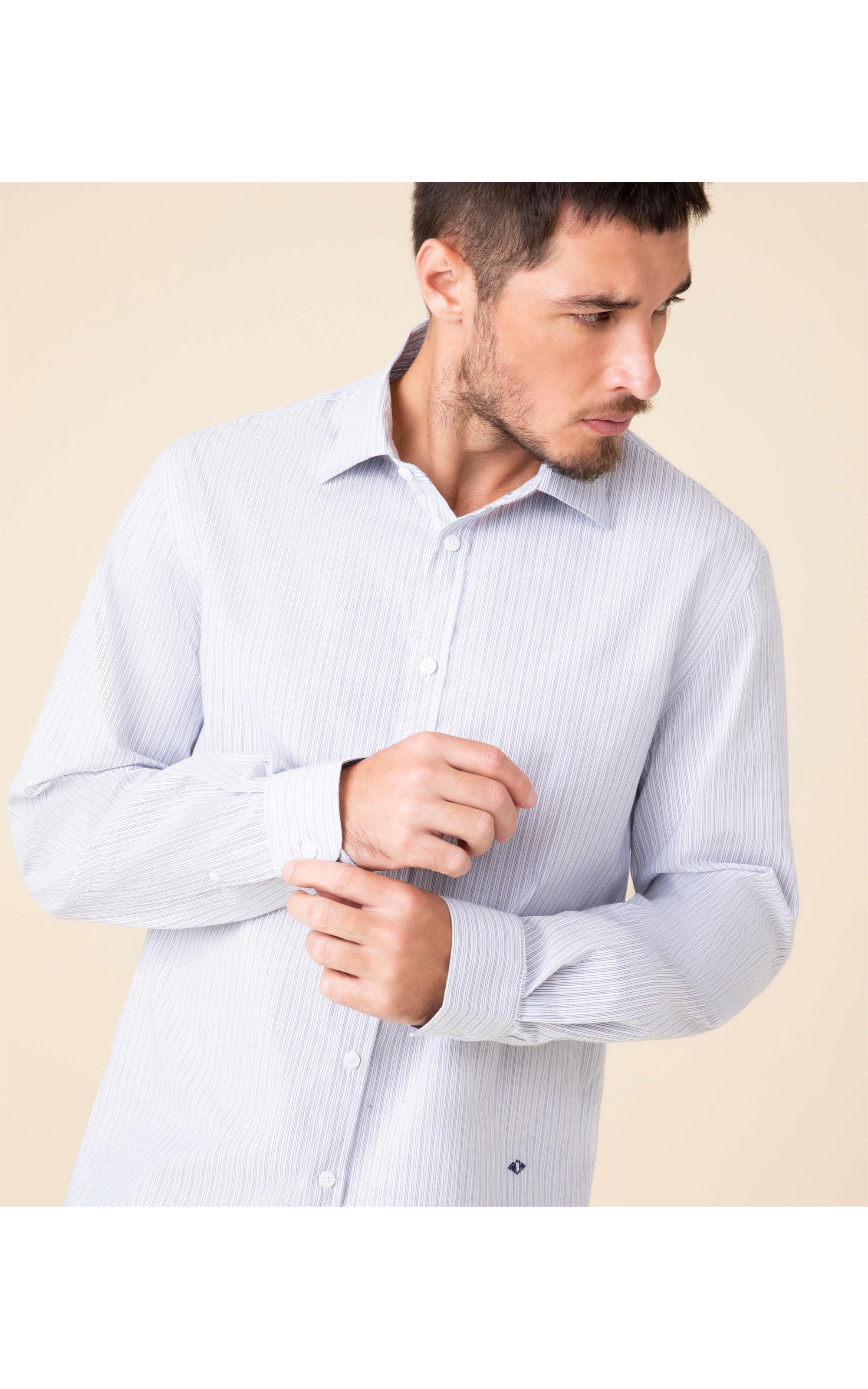Camisa Romeu Listrada Ml Azul Bic