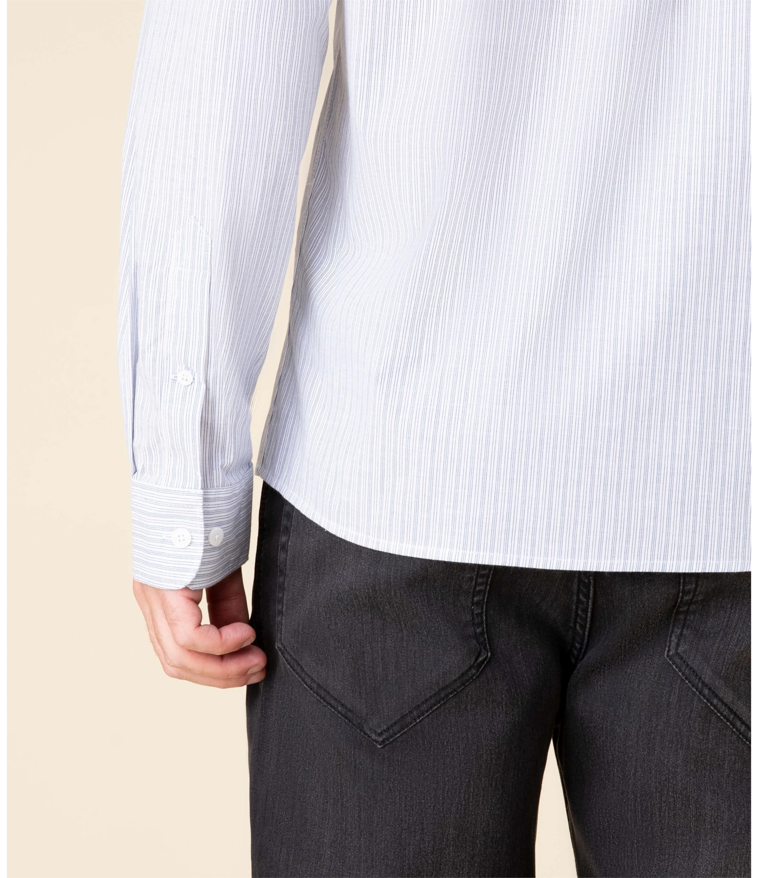 Camisa Romeu Listrada Ml Azul Bic