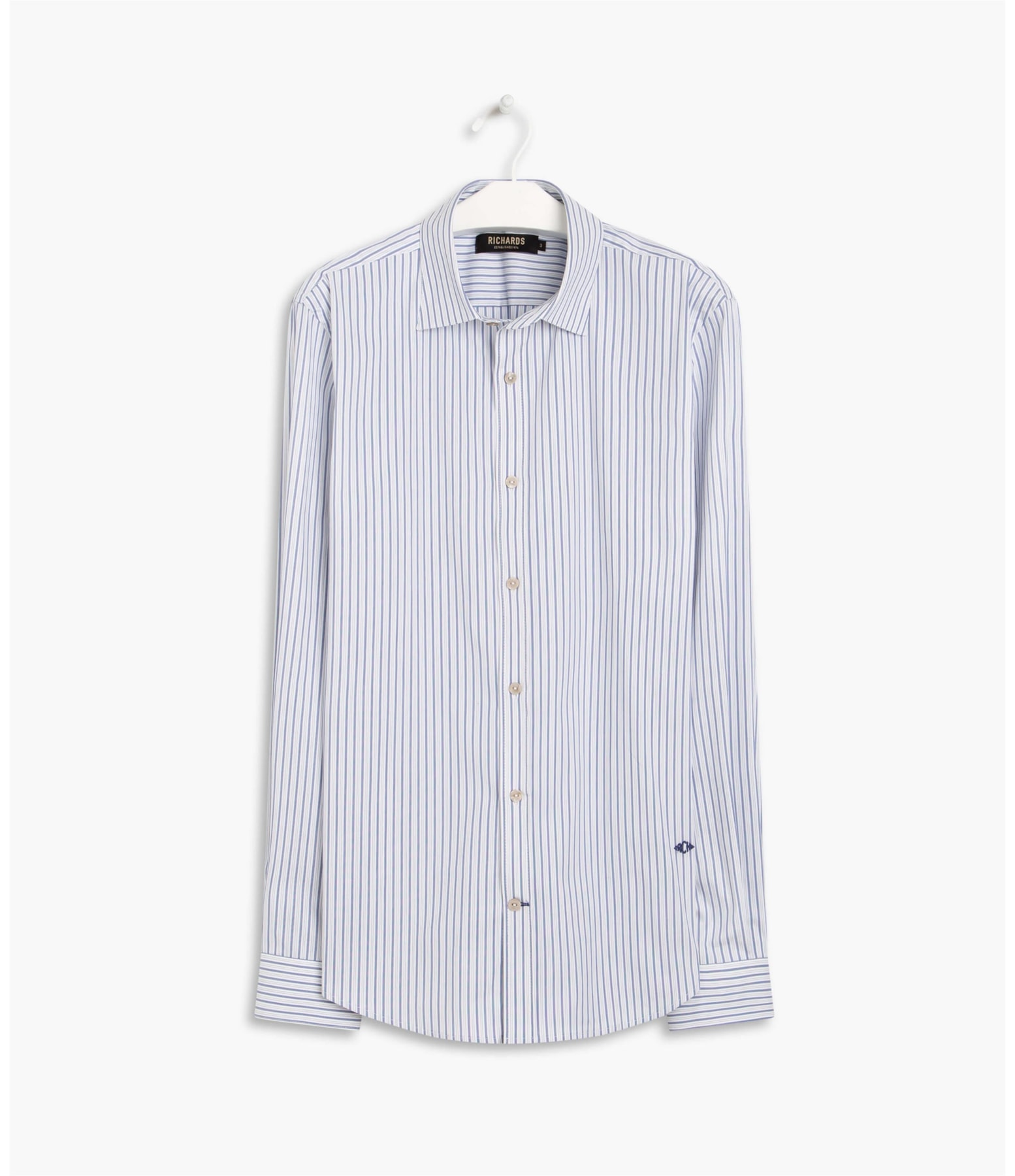 Camisa Romeu Listrada Ml  Cinza Claro