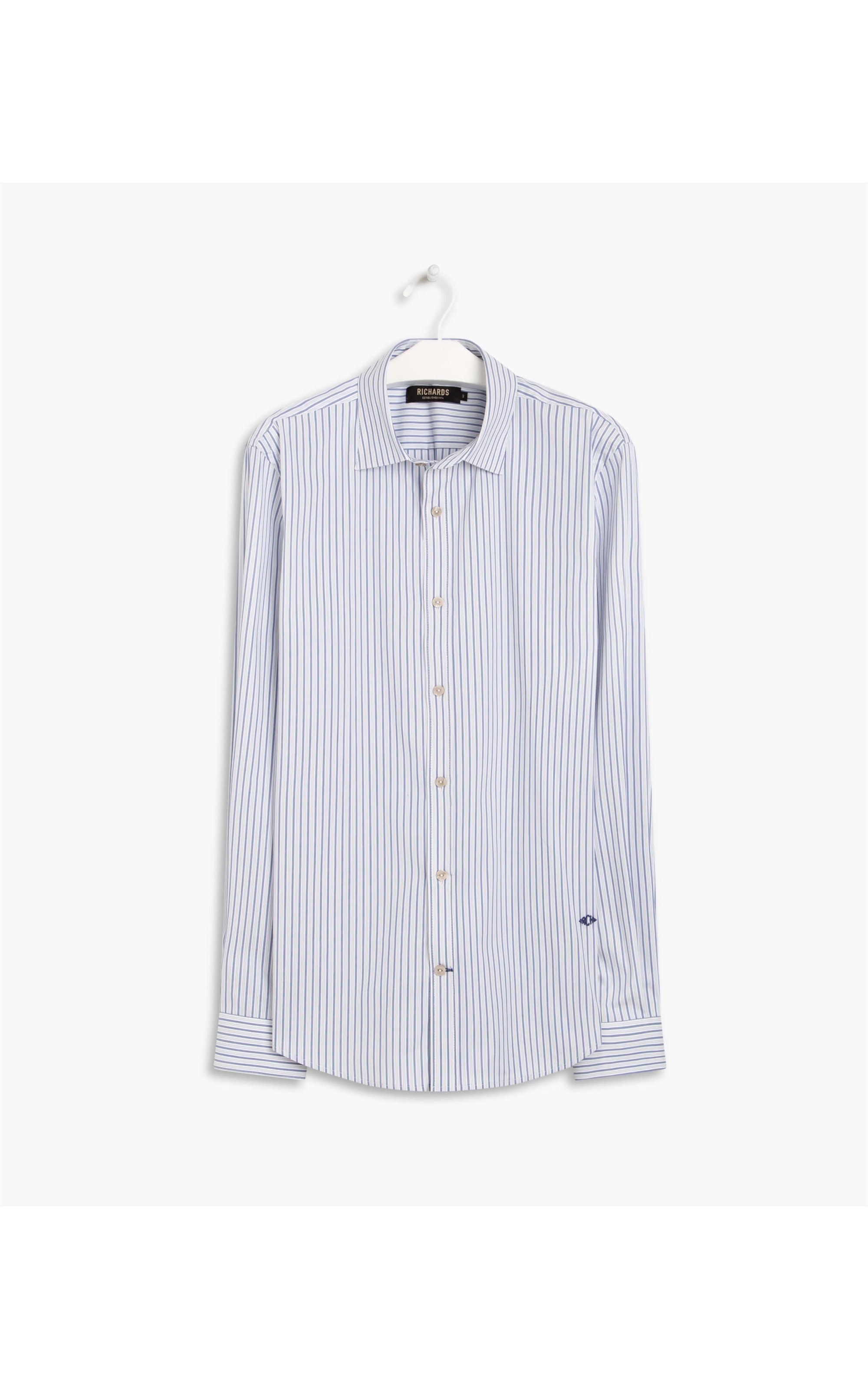 Camisa Romeu Listrada Ml  Cinza Claro