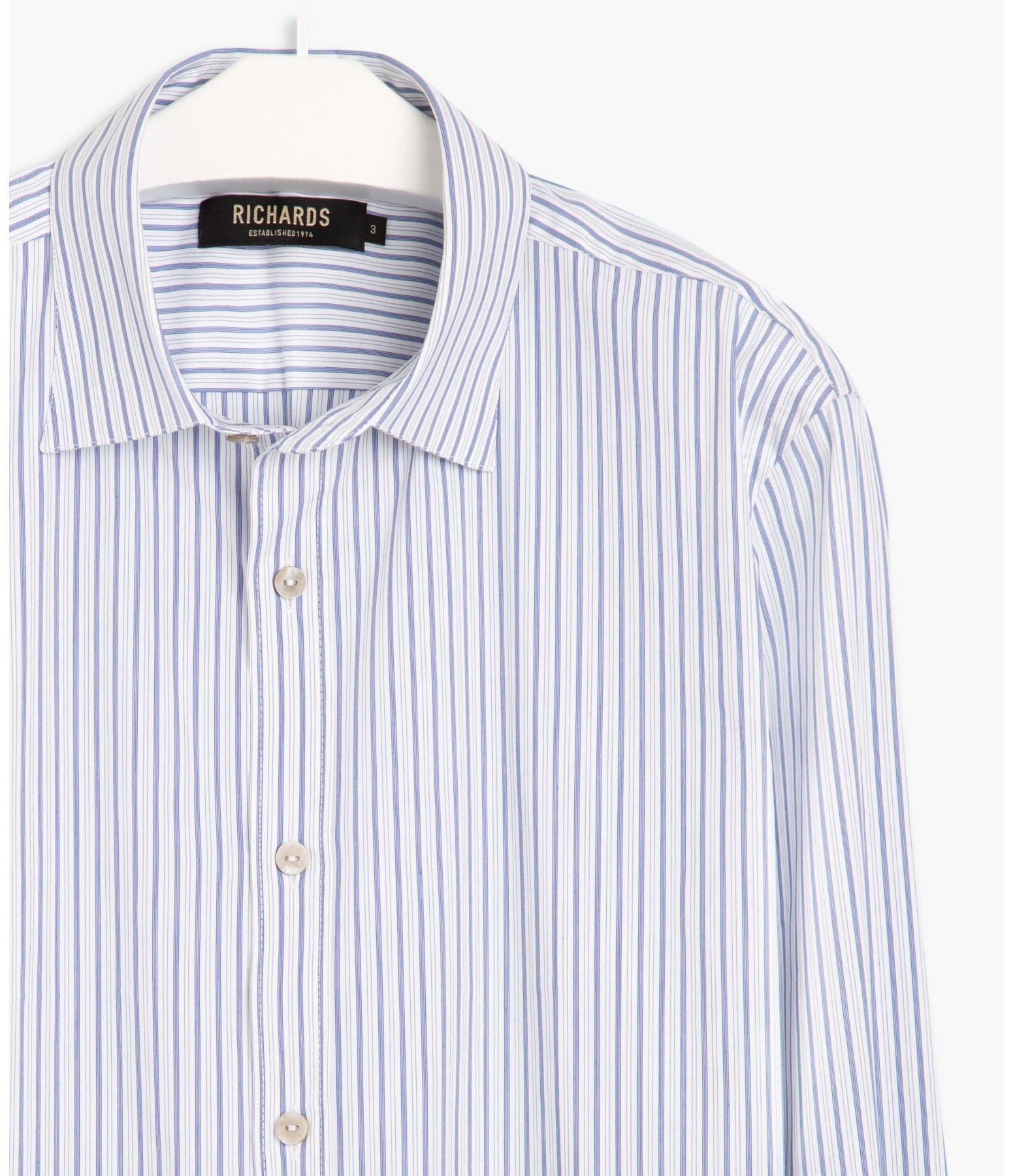 Camisa Romeu Listrada Ml  Cinza Claro