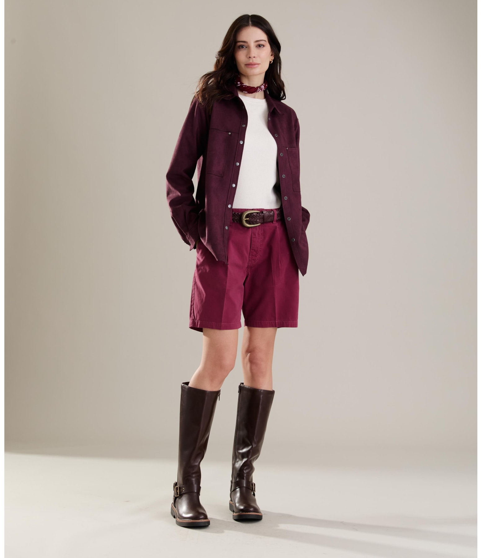 Camisa Saigon Suede Dark Wine