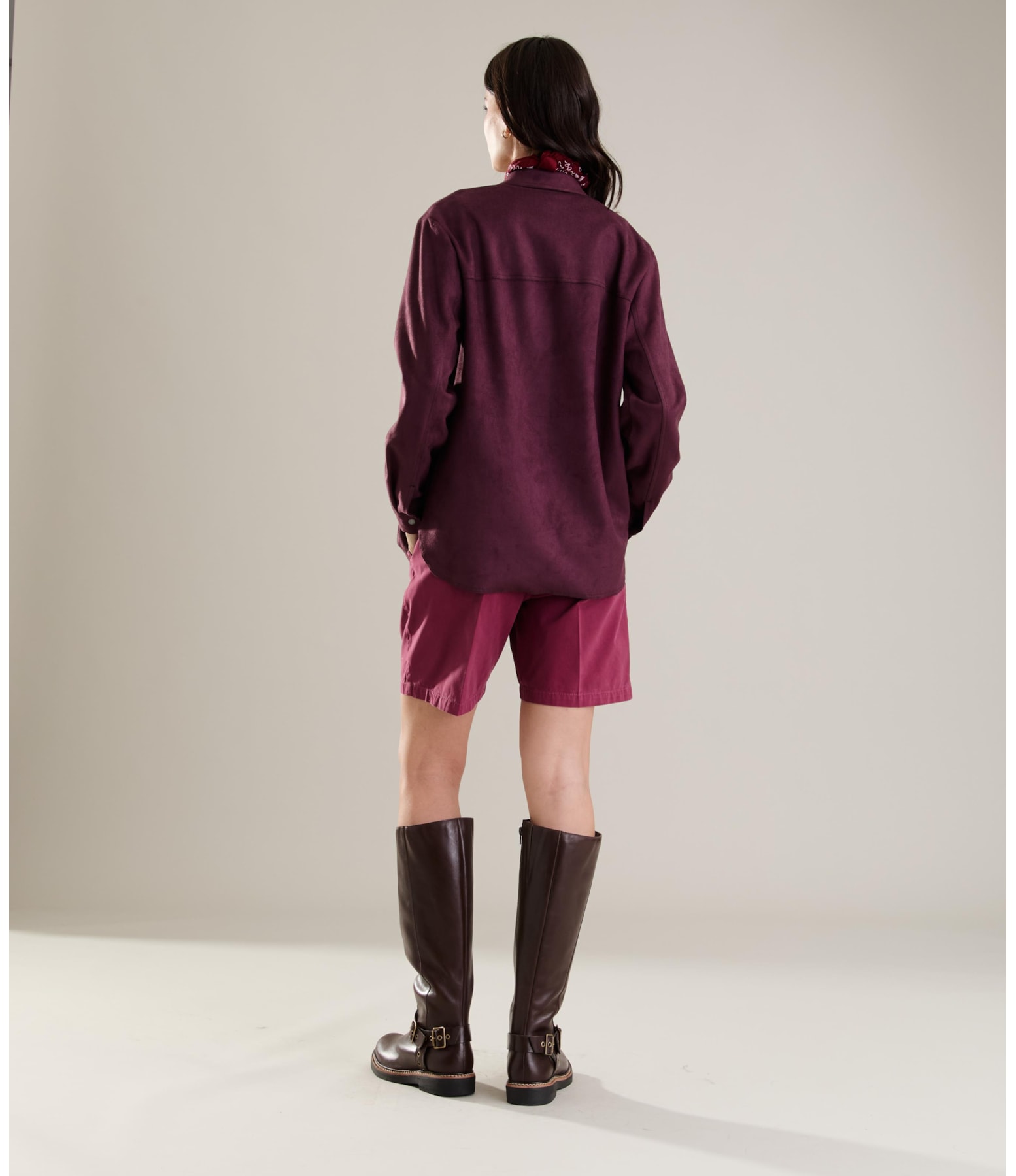 Camisa Saigon Suede Dark Wine