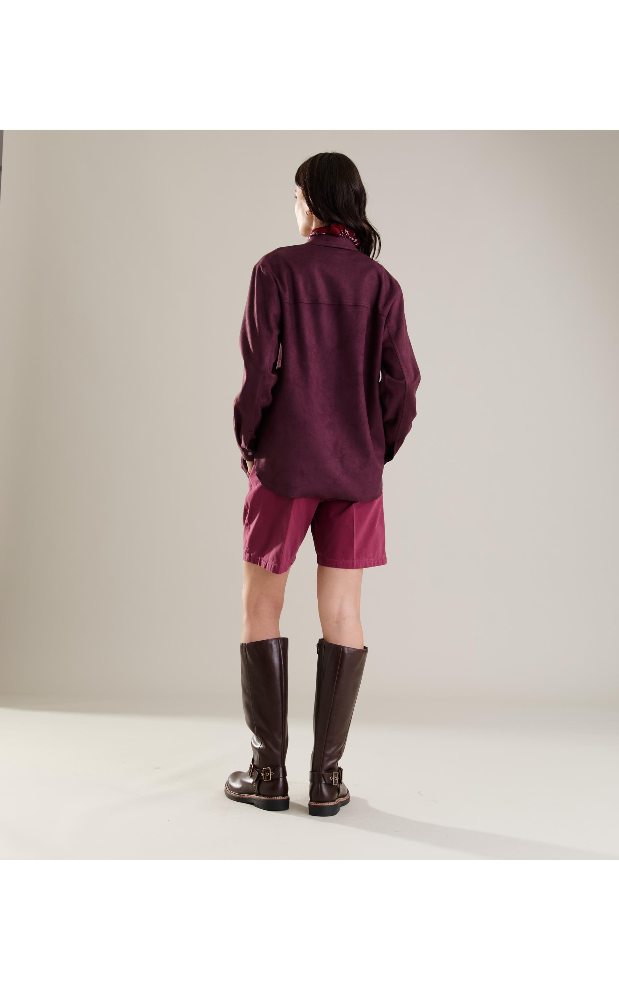 Camisa Saigon Suede Dark Wine