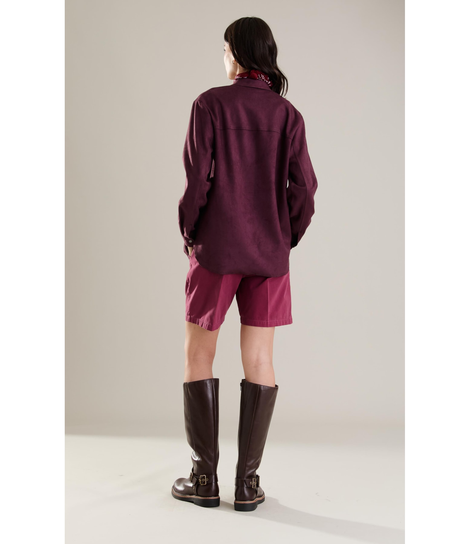 Camisa Saigon Suede Dark Wine