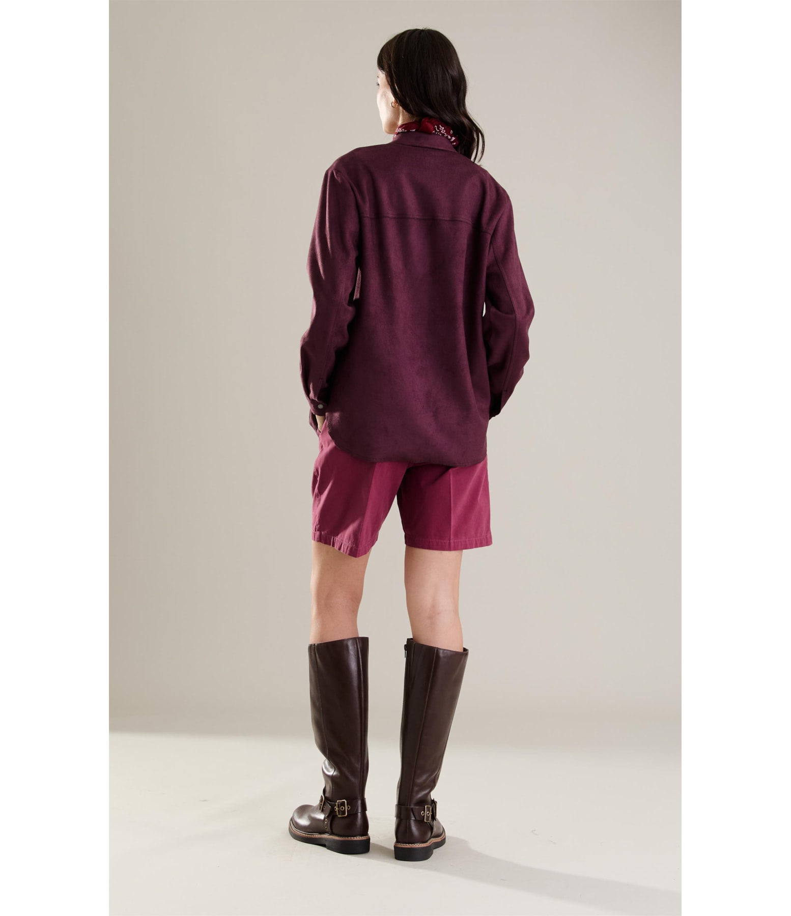 Camisa Saigon Suede Dark Wine