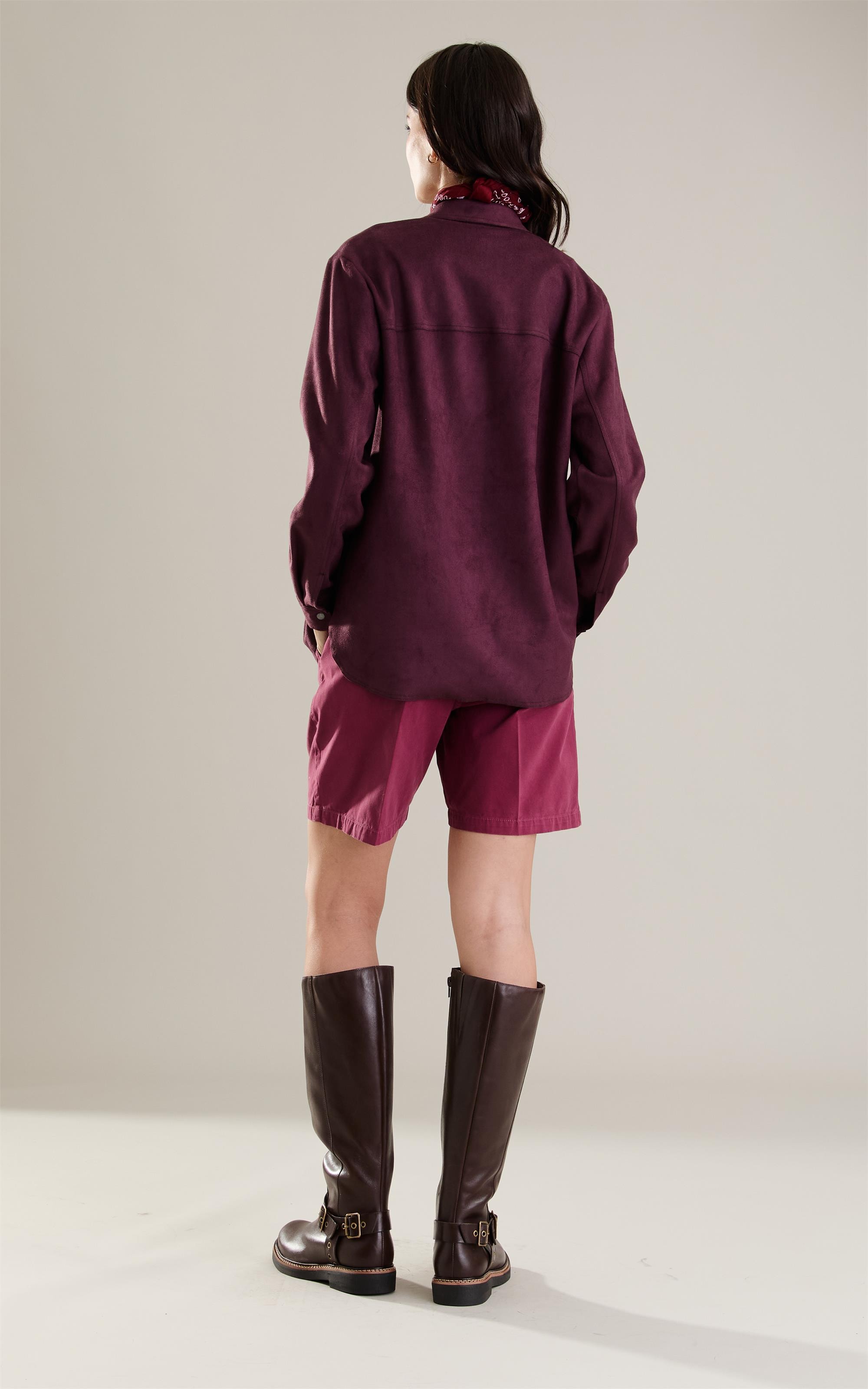 Camisa Saigon Suede Dark Wine