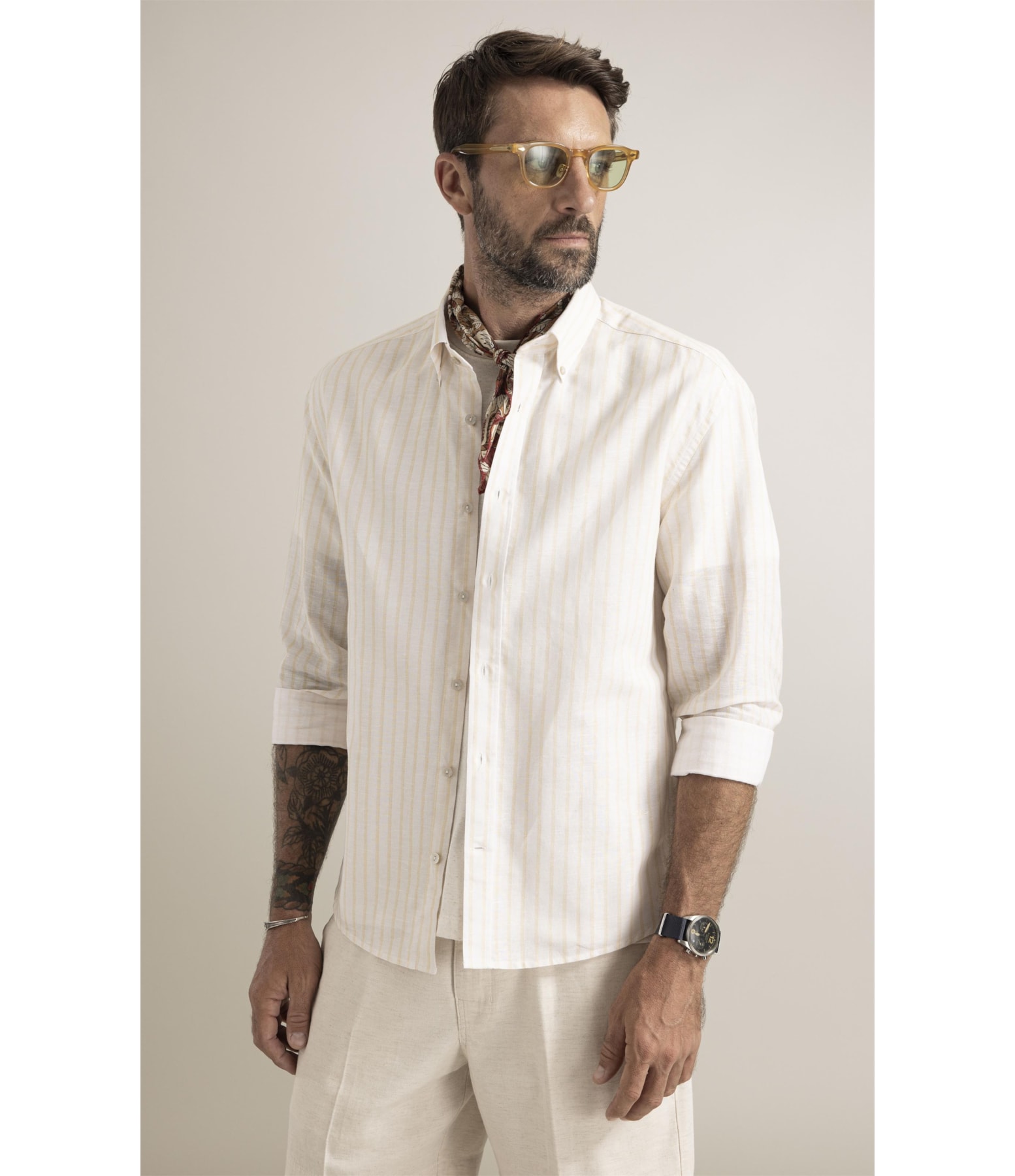 Camisa Saint Paul Linho Amarelo Claro