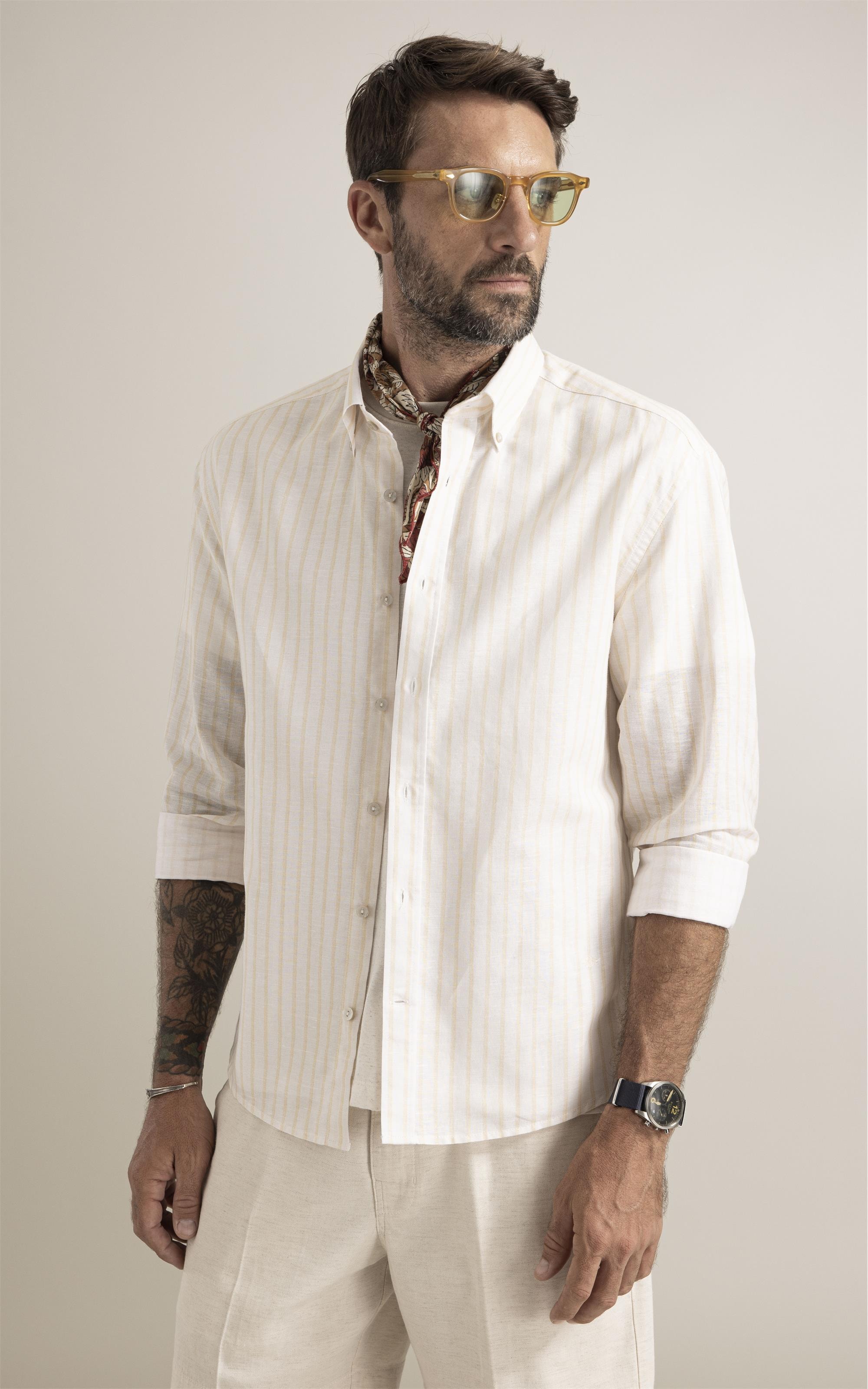 Camisa Saint Paul Linho Amarelo Claro