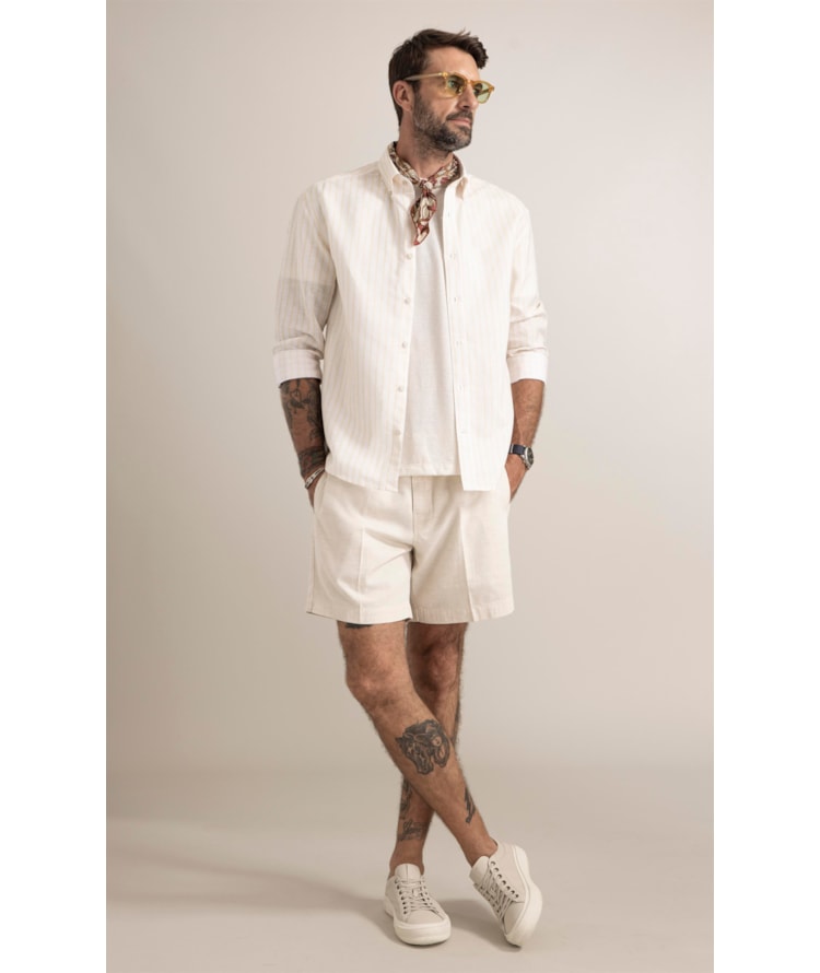 Camisa Saint Paul Linho Amarelo Claro