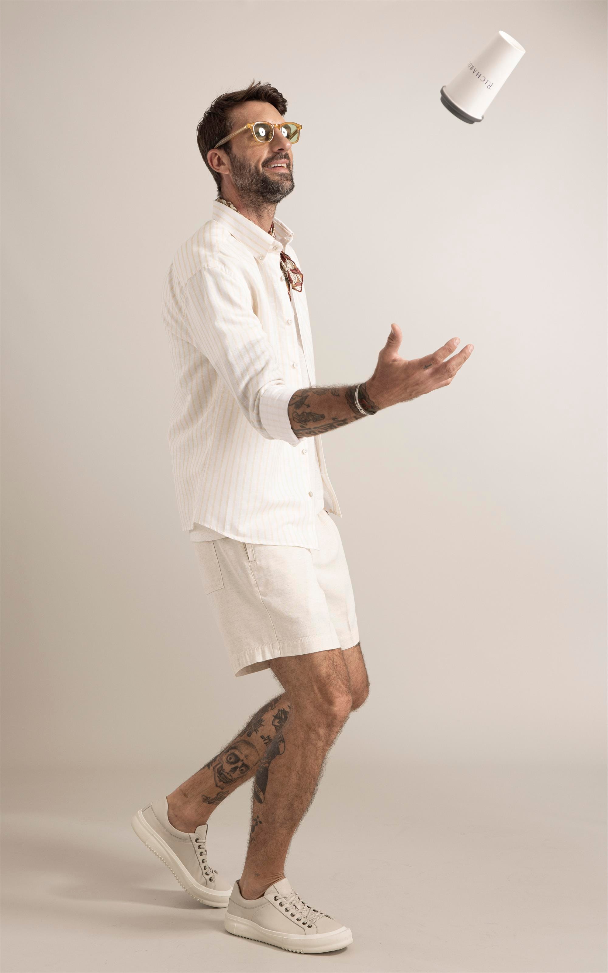 Camisa Saint Paul Linho Amarelo Claro