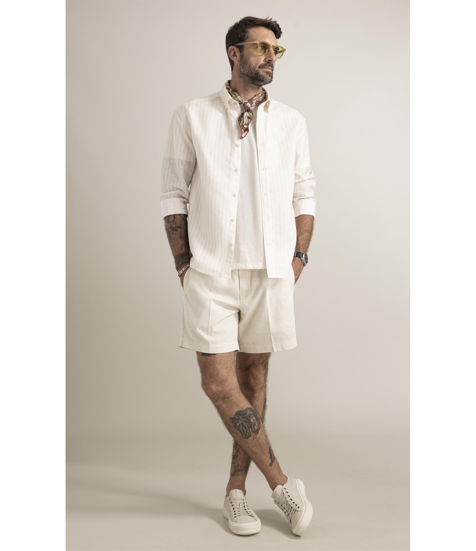 Camisa Saint Paul Linho Amarelo Claro