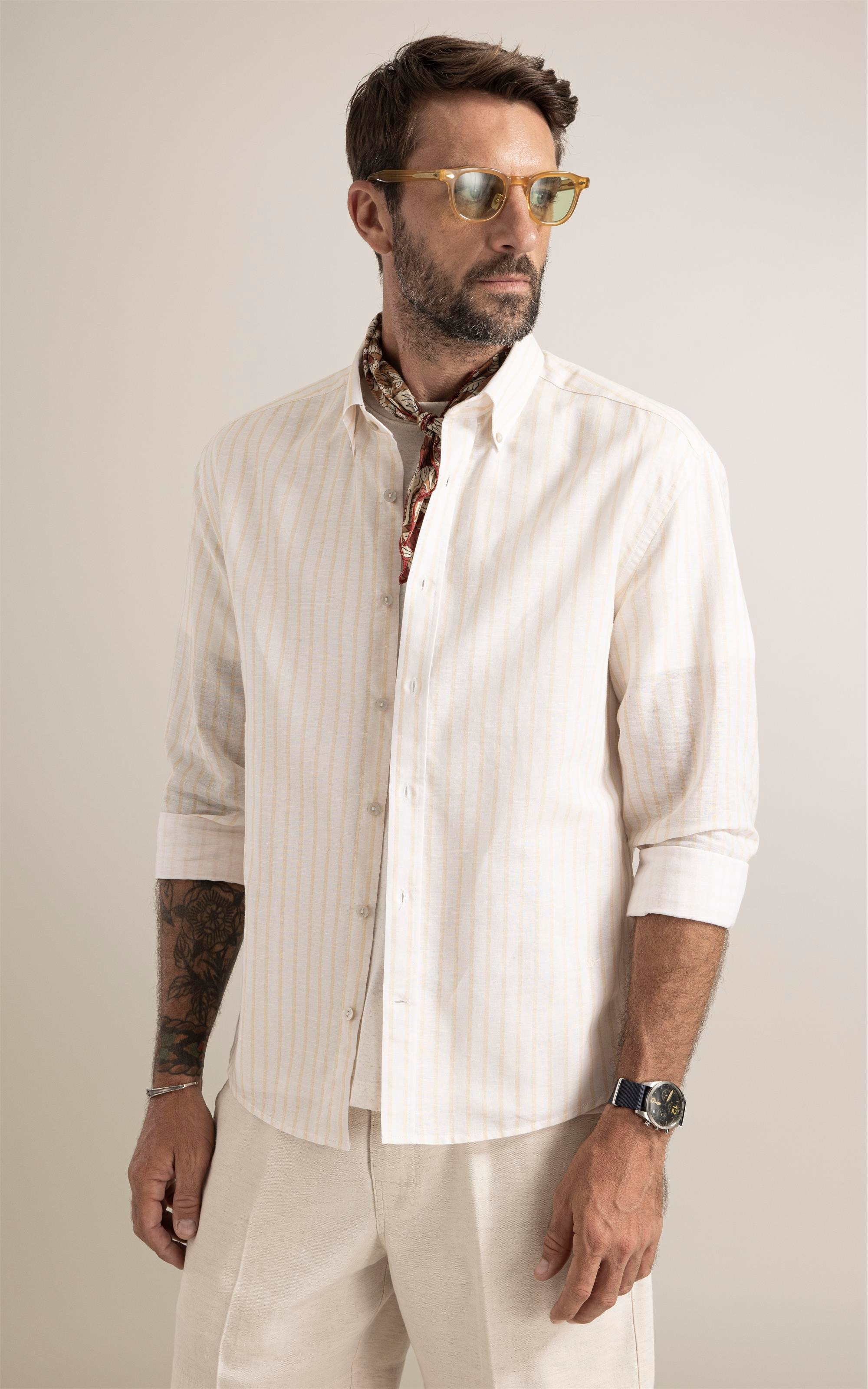 Camisa Saint Paul Linho Amarelo Claro