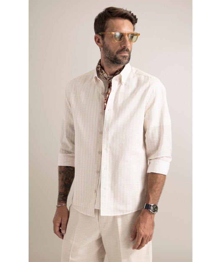 Camisa Saint Paul Linho Amarelo Claro