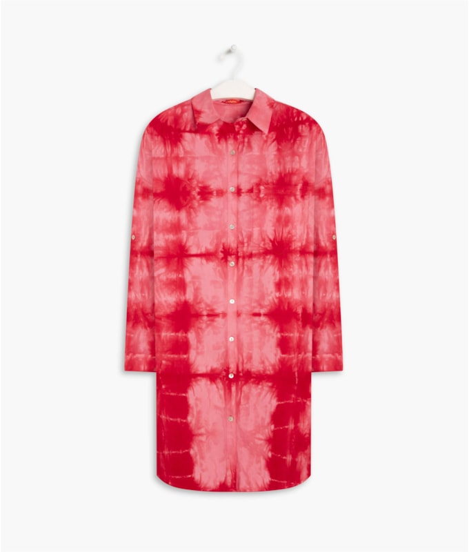  Camisa Sara Tie Dye Shell Vermelho