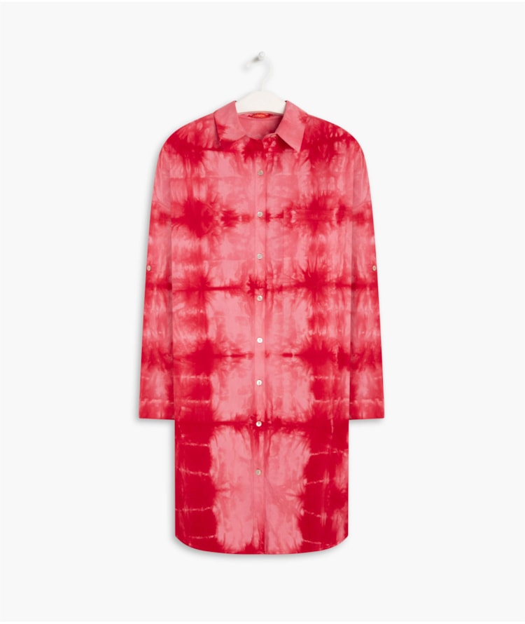  Camisa Sara Tie Dye Shell Vermelho