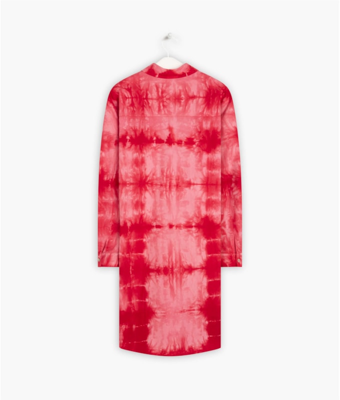  Camisa Sara Tie Dye Shell Vermelho
