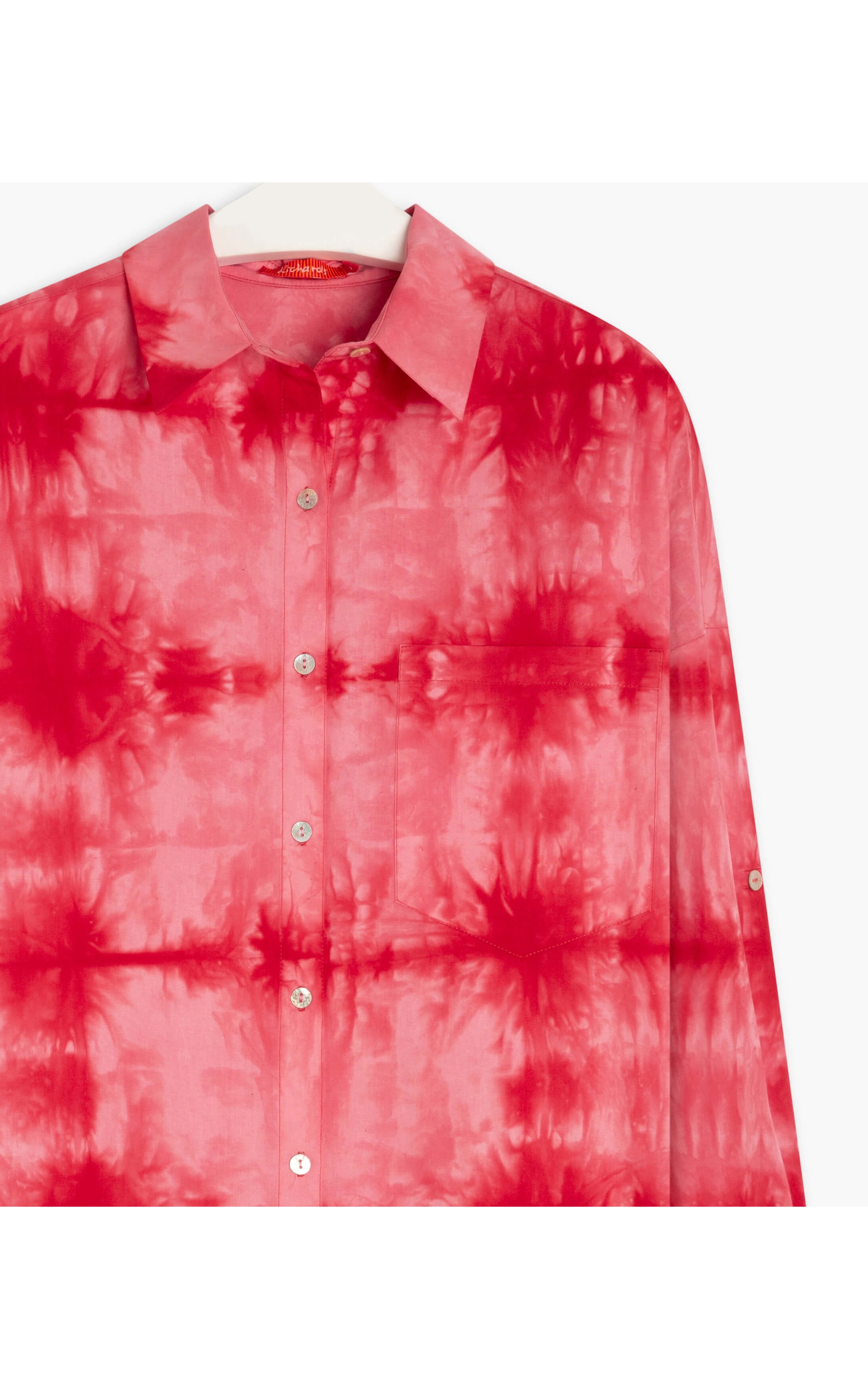  Camisa Sara Tie Dye Shell Vermelho
