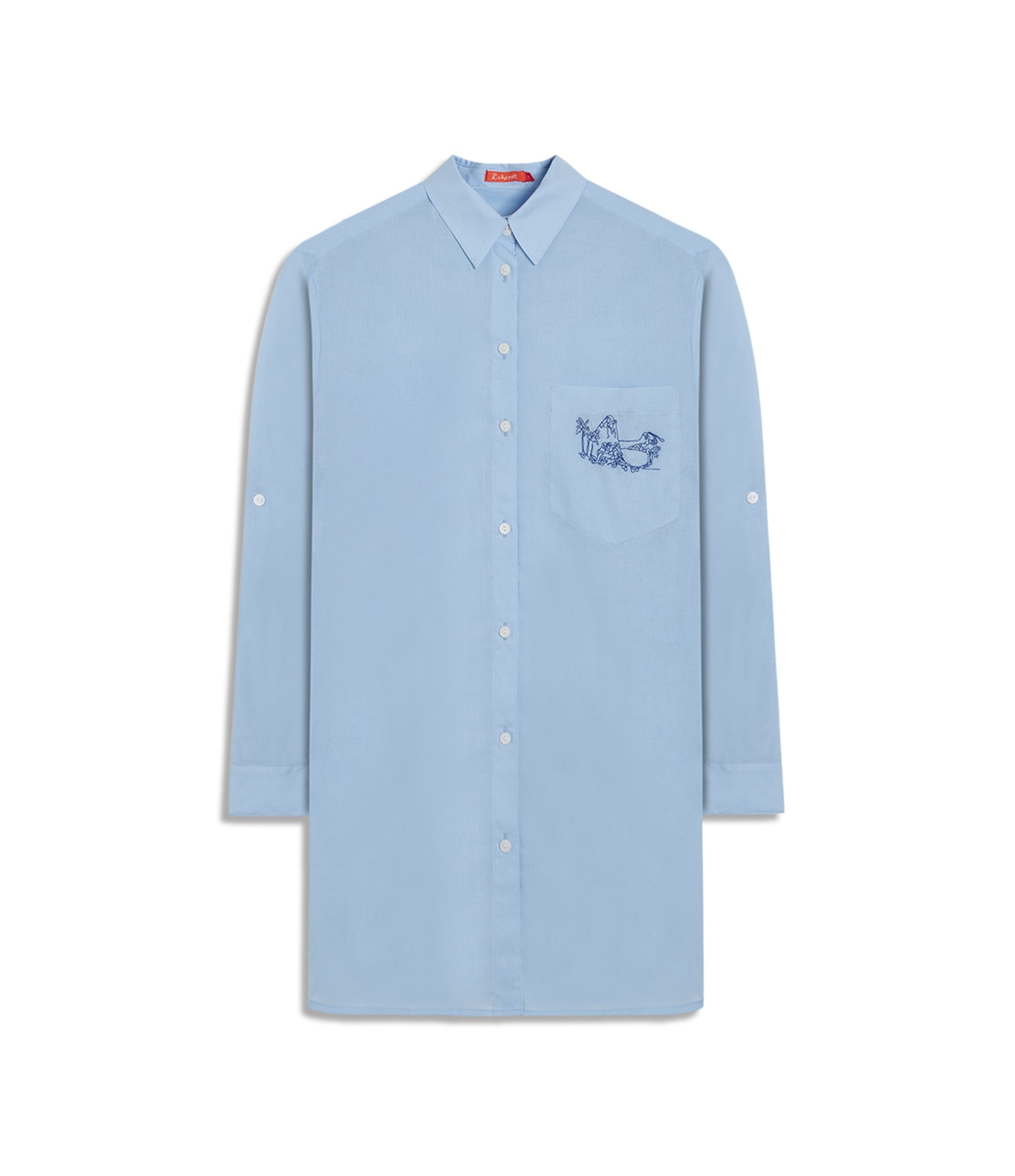 Camisa Sara Voil de Algodao Azul Claro