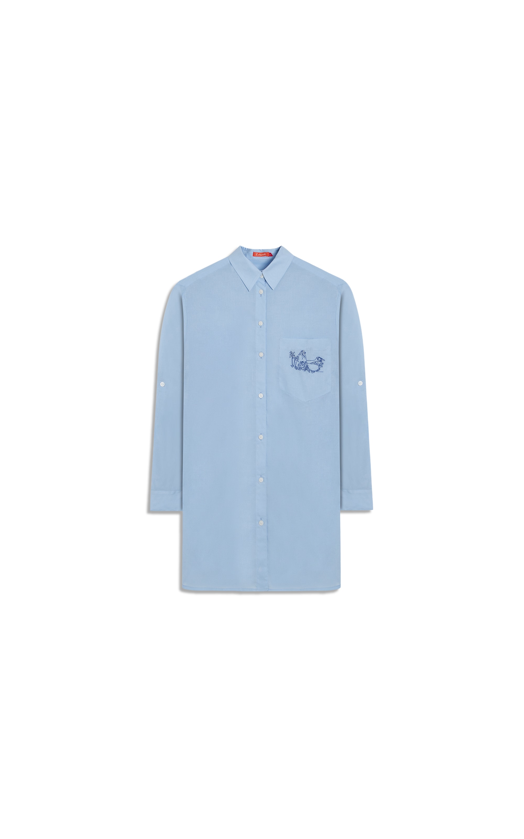 Camisa Sara Voil de Algodao Azul Claro
