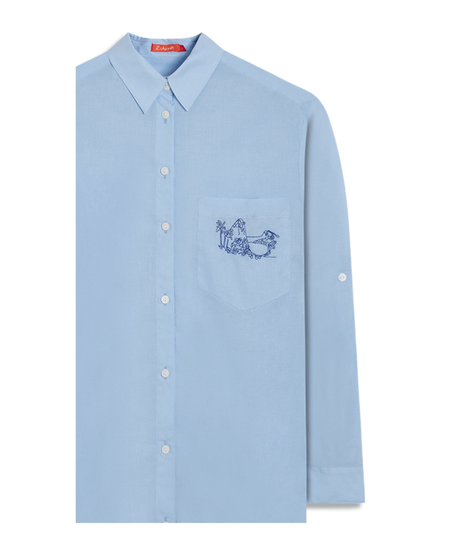 Camisa Sara Voil de Algodao Azul Claro