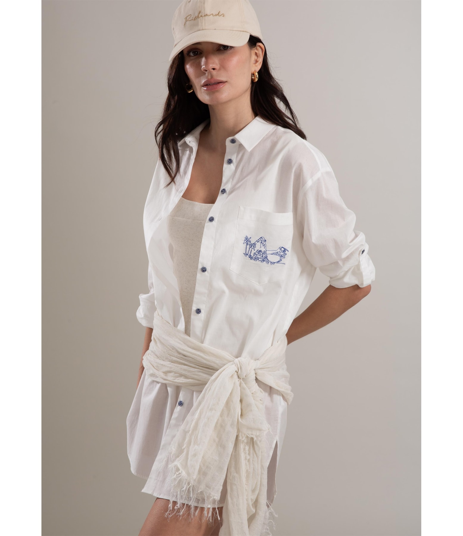 Camisa Sara Voil de Algodao Branco