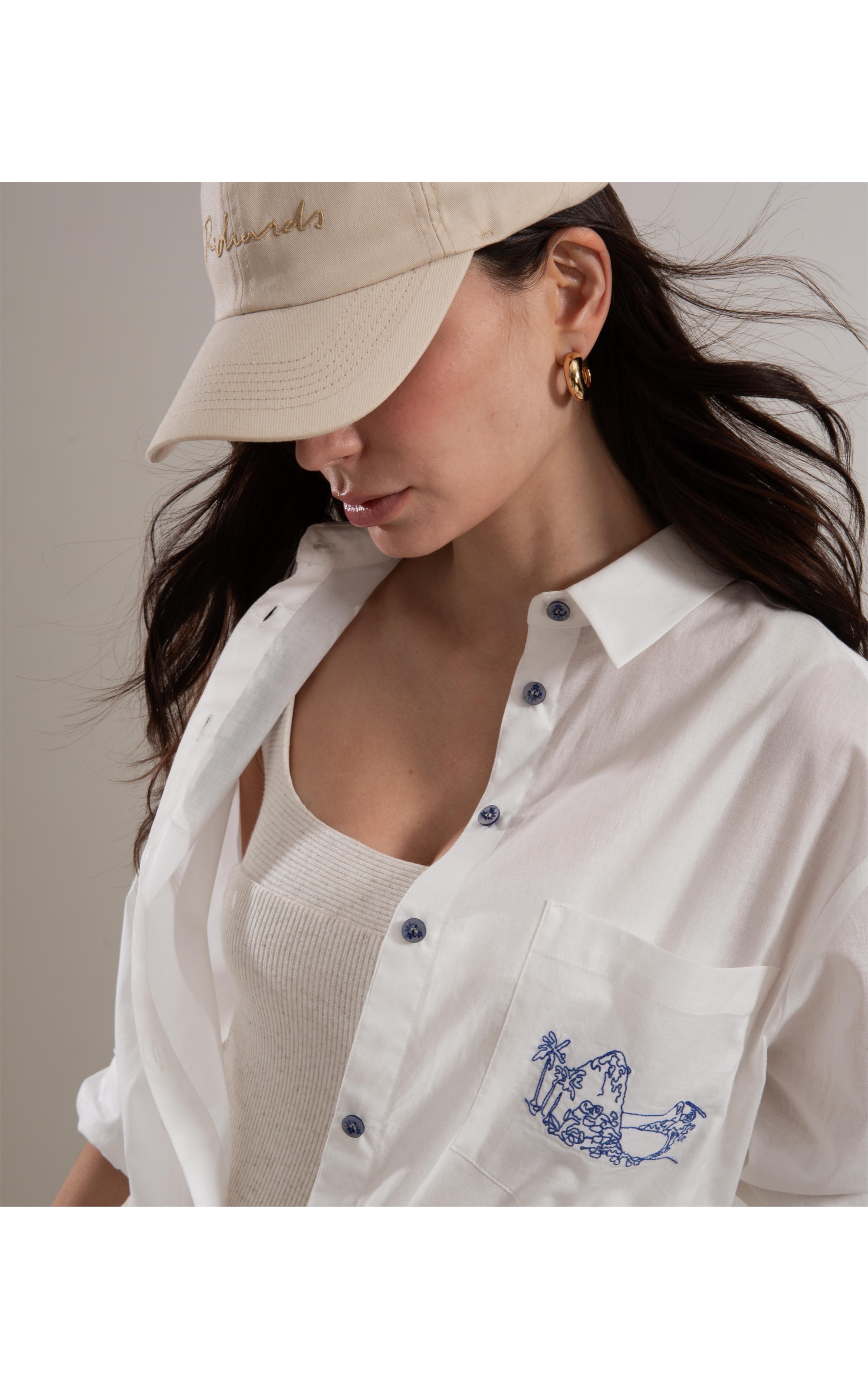 Camisa Sara Voil de Algodao Branco