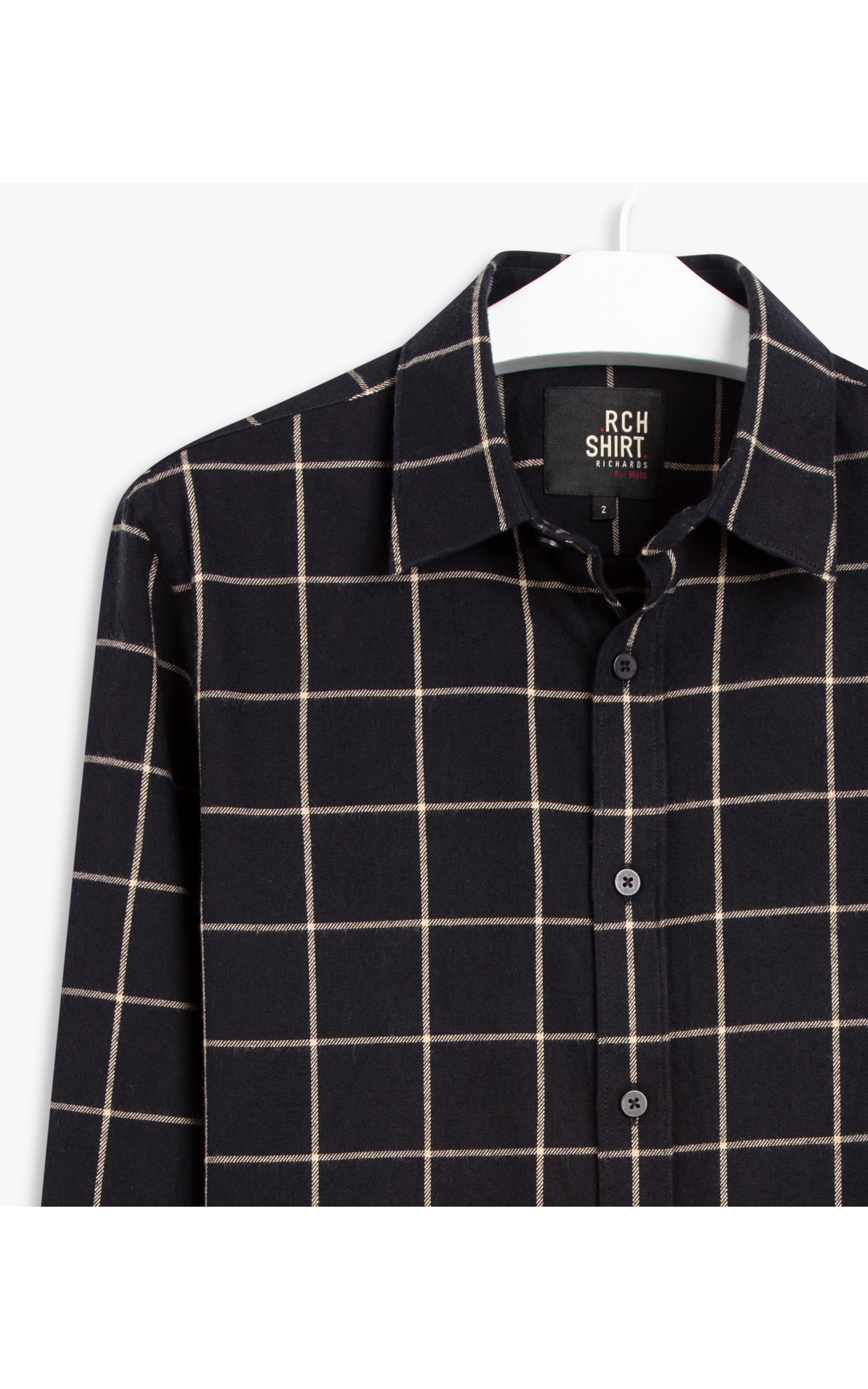 Camisa Saraiva Xadrez Ml Chumbo Mescla