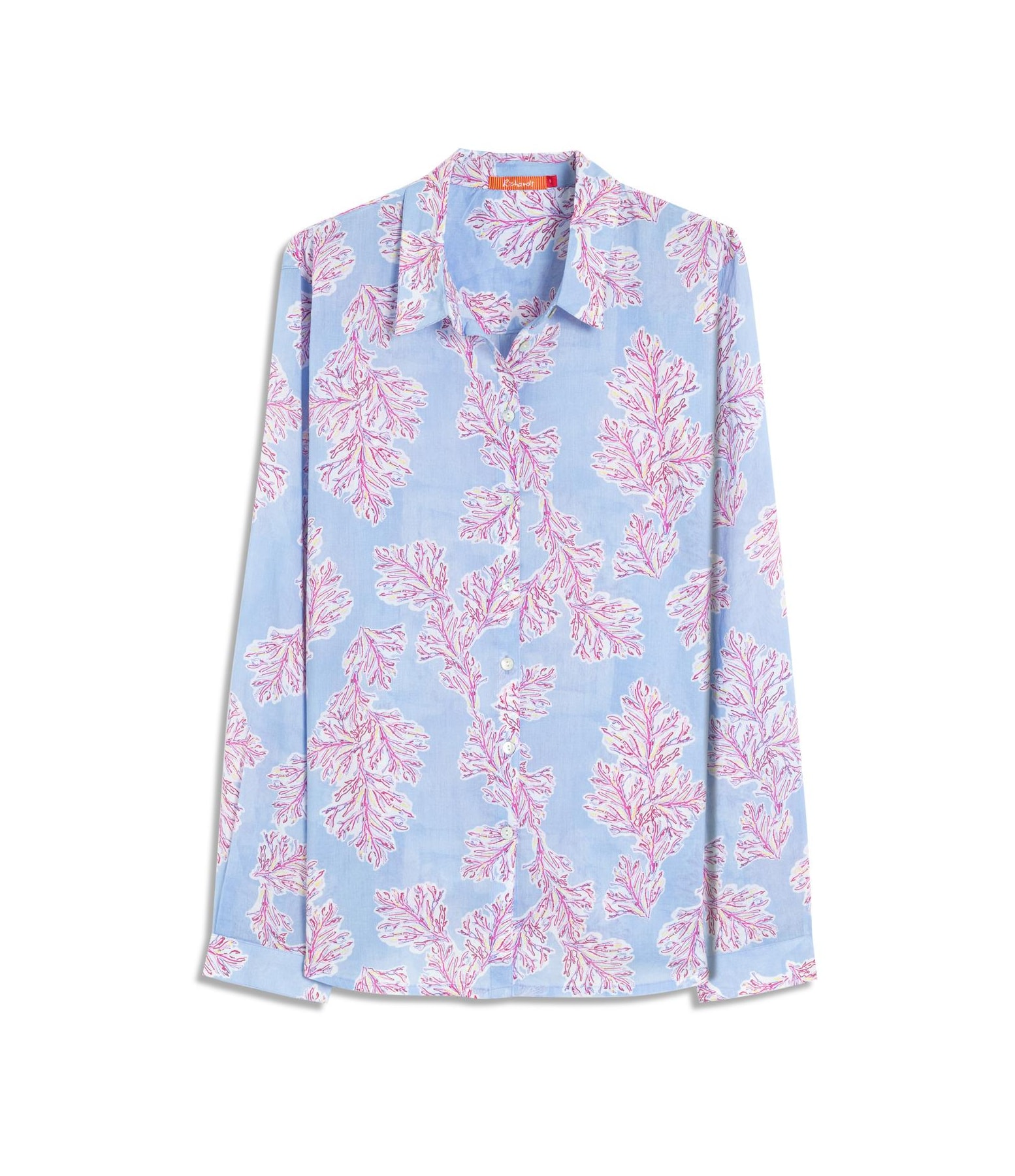 Camisa Sardenha Algas Algodão Azul Chofer