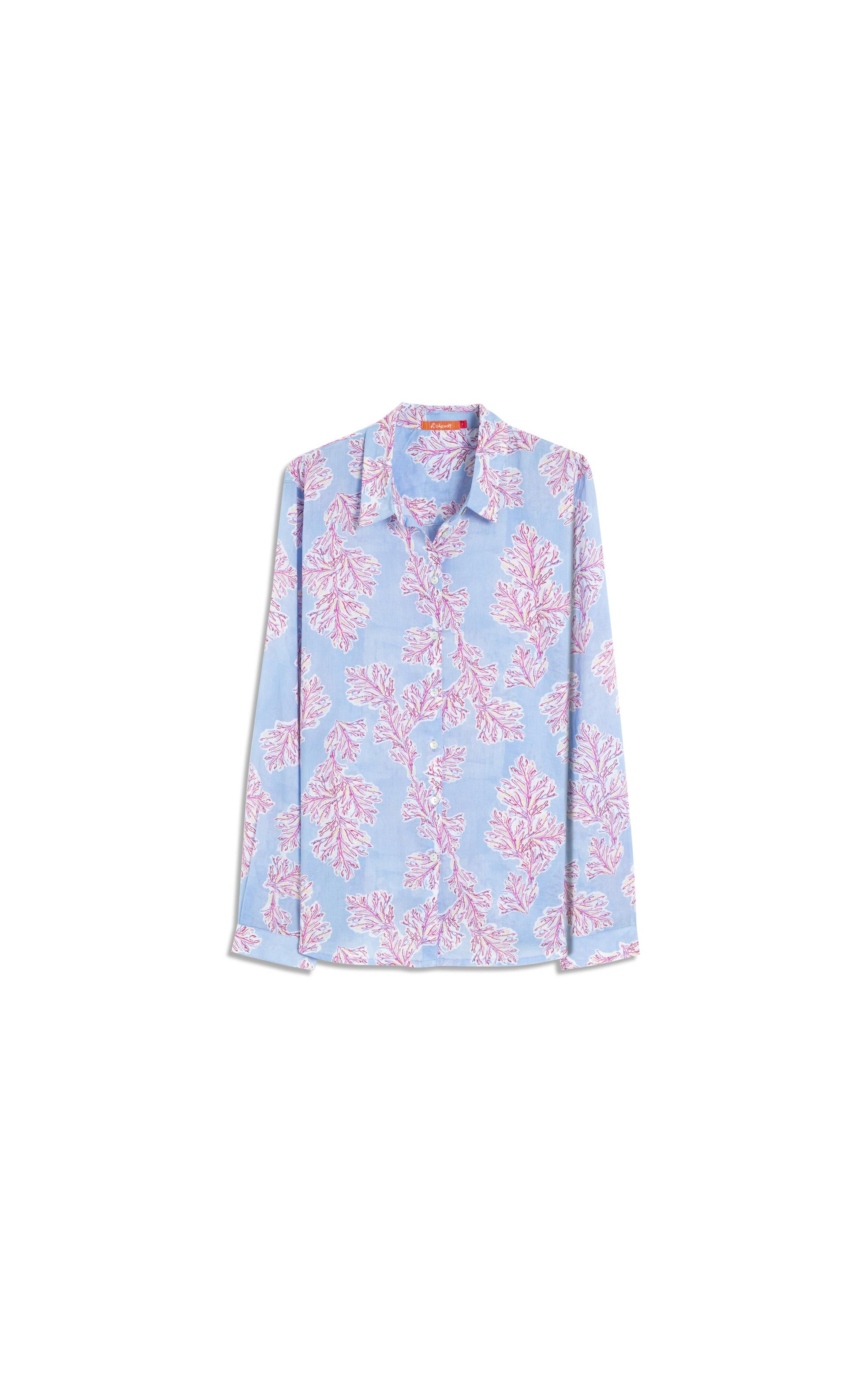 Camisa Sardenha Algas Algodão Azul Chofer