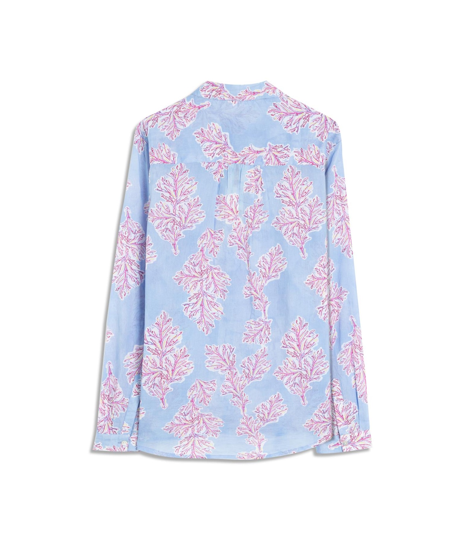 Camisa Sardenha Algas Algodão Azul Chofer