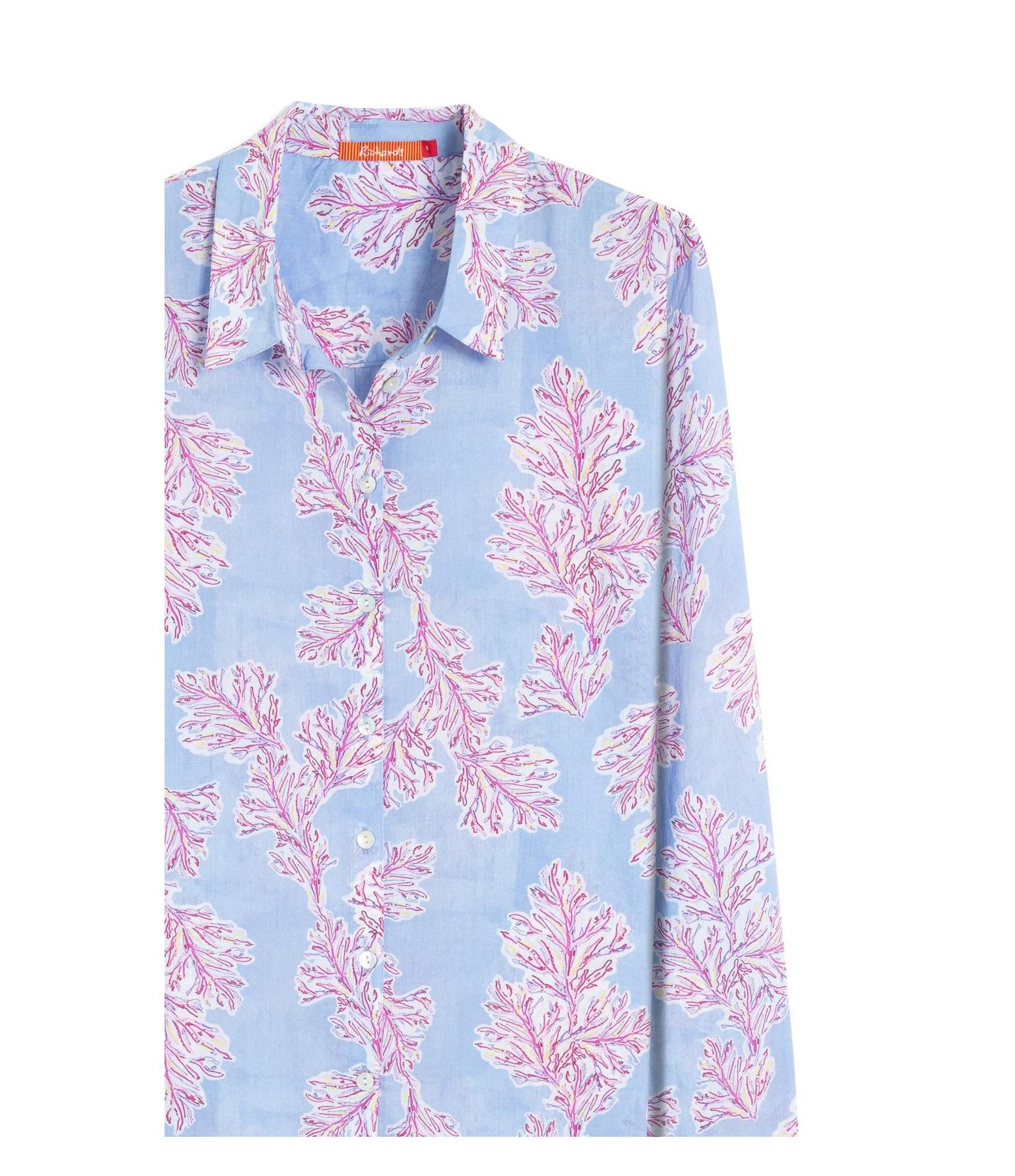 Camisa Sardenha Algas Algodão Azul Chofer