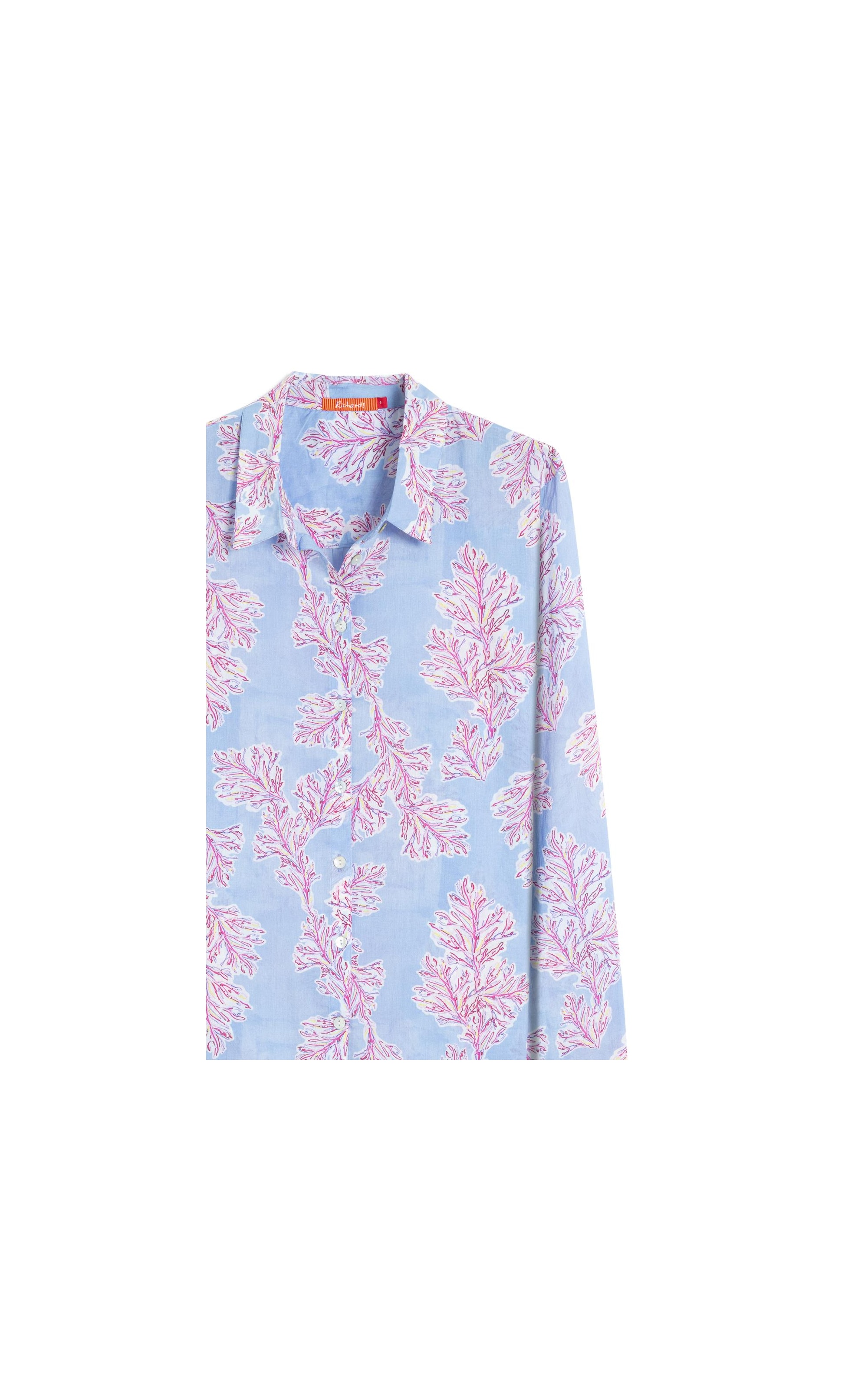 Camisa Sardenha Algas Algodão Azul Chofer