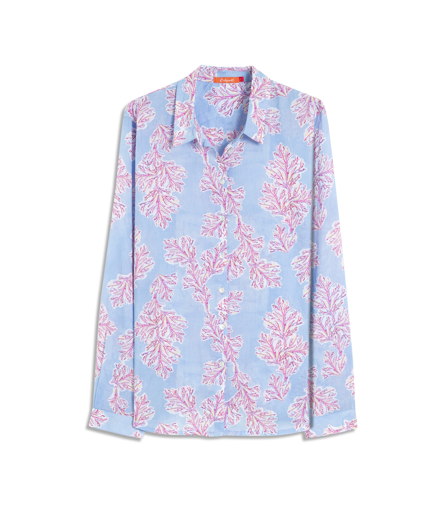 Camisa Sardenha Algas Algodão Azul Chofer
