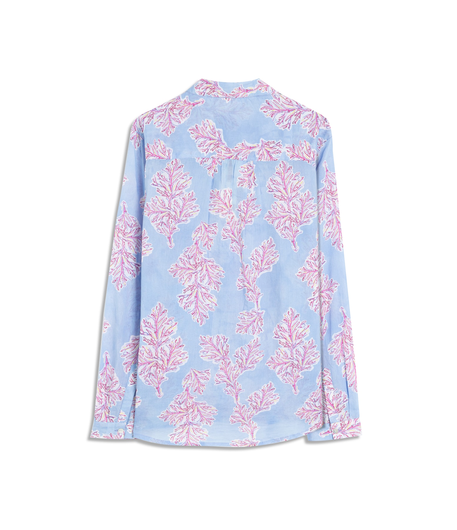 Camisa Sardenha Algas Algodão Azul Chofer