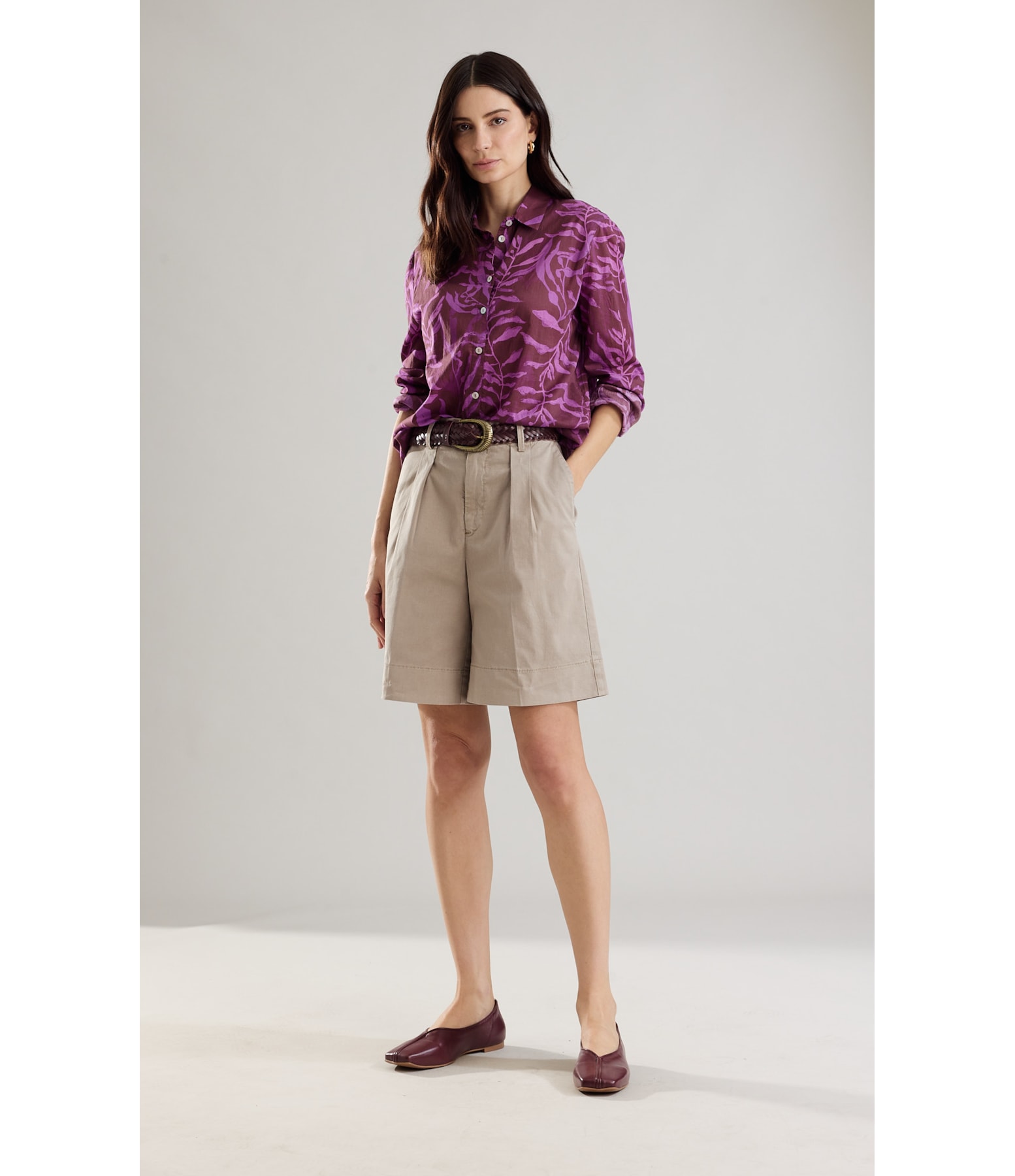 Camisa Sardenha Algas Algodao Fucsia