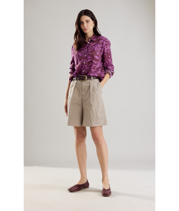 Camisa Sardenha Algas Algodao Fucsia