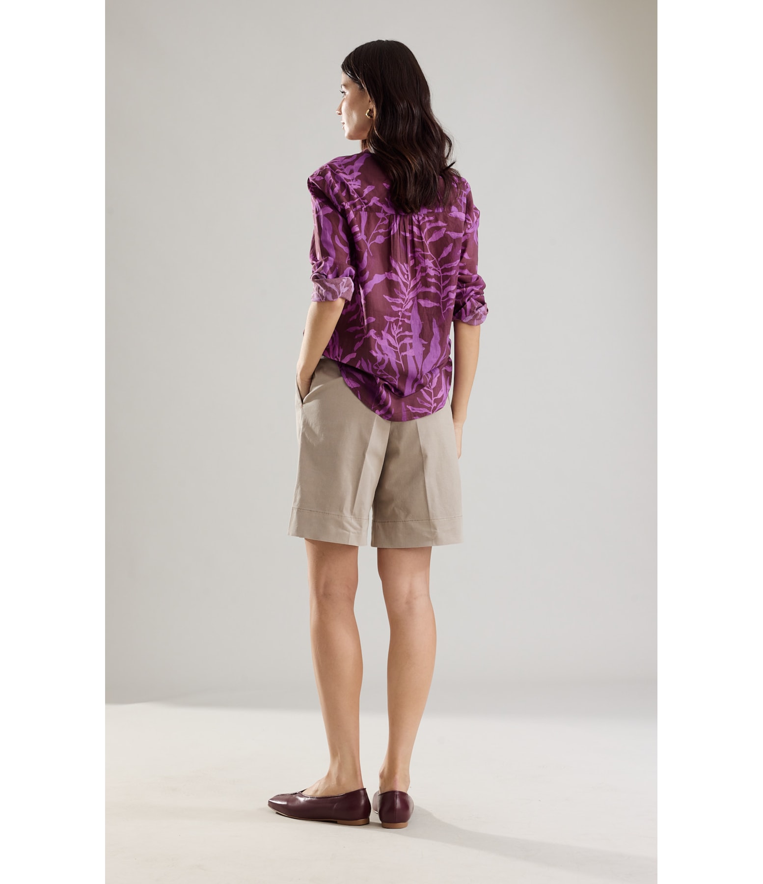 Camisa Sardenha Algas Algodao Fucsia