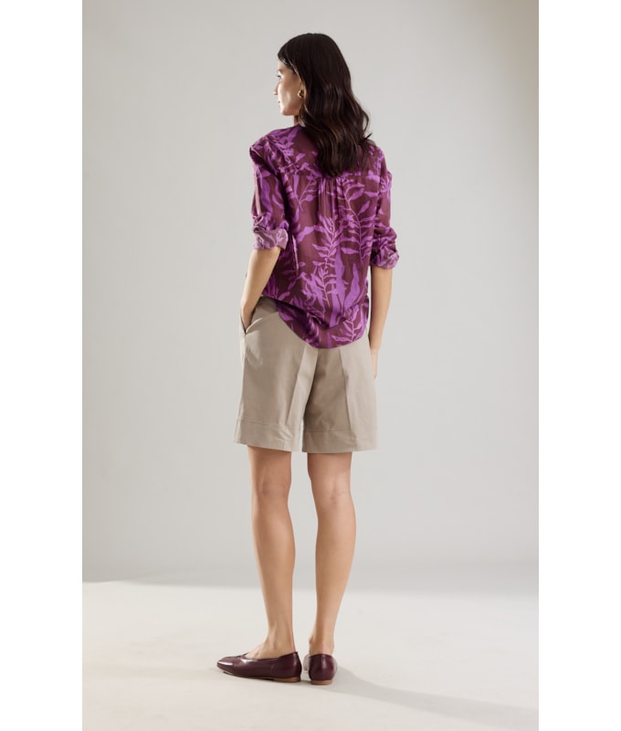 Camisa Sardenha Algas Algodao Fucsia