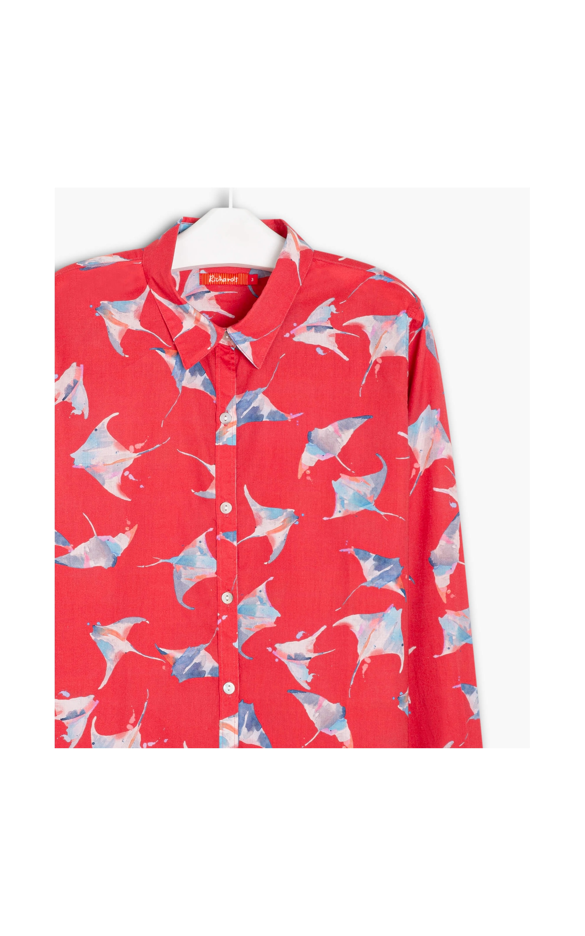 Camisa Sardenha Arraia Voil de Algodão Cereja