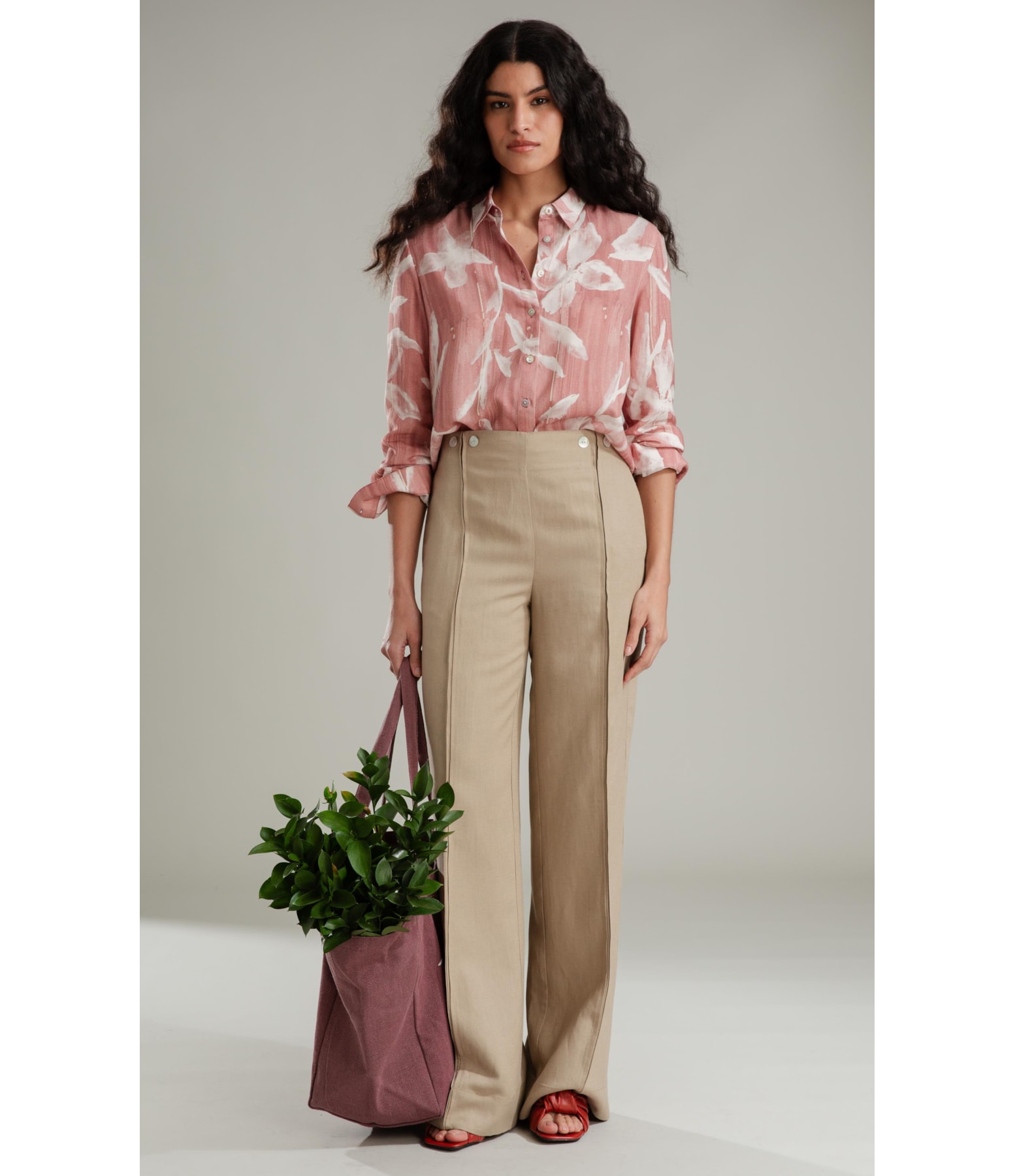 Camisa Sardenha Blossom Striped Linho Bl Terra