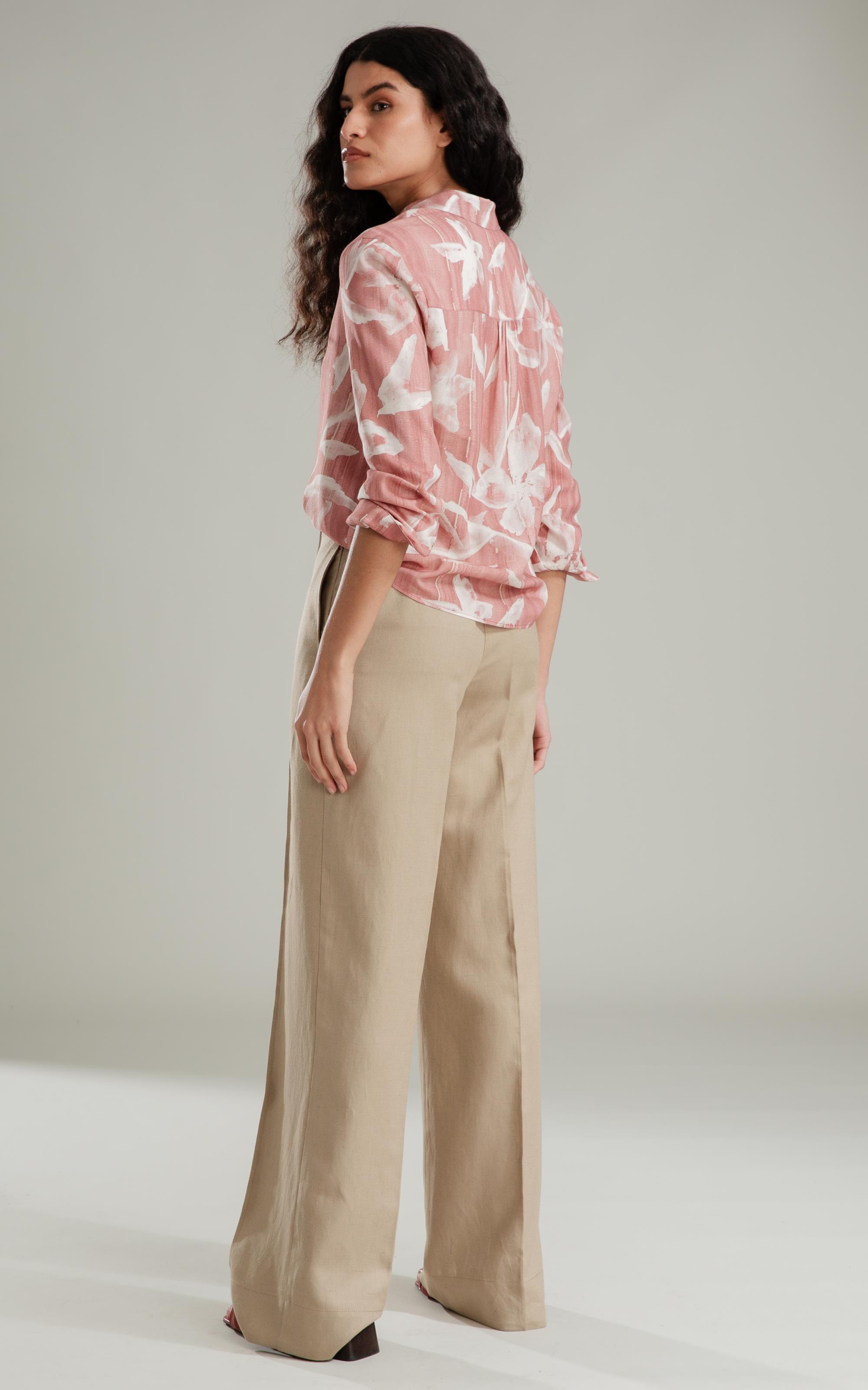 Camisa Sardenha Blossom Striped Linho Bl Terra