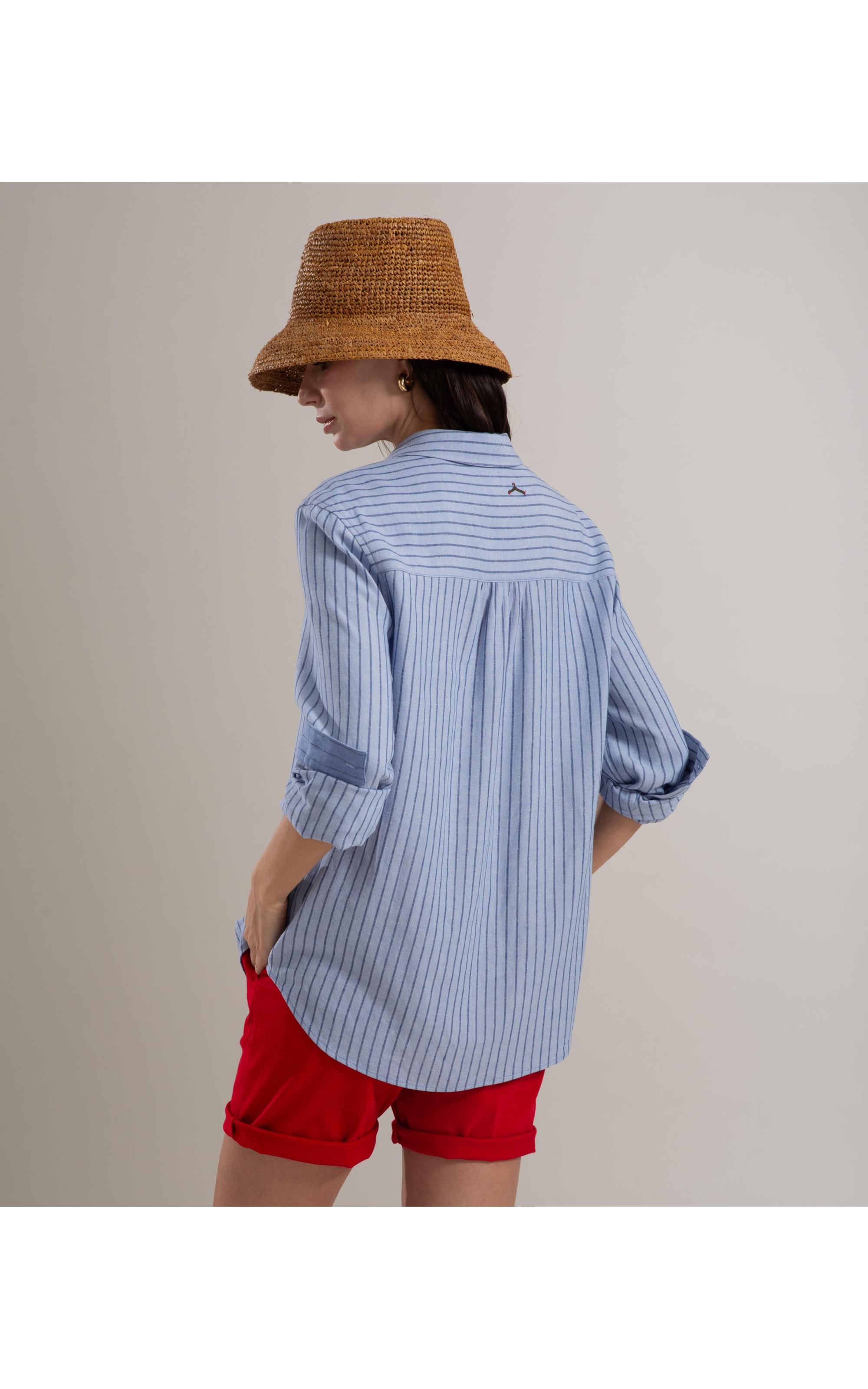 Camisa Sardenha Blue Stripes Verano Azul Claro