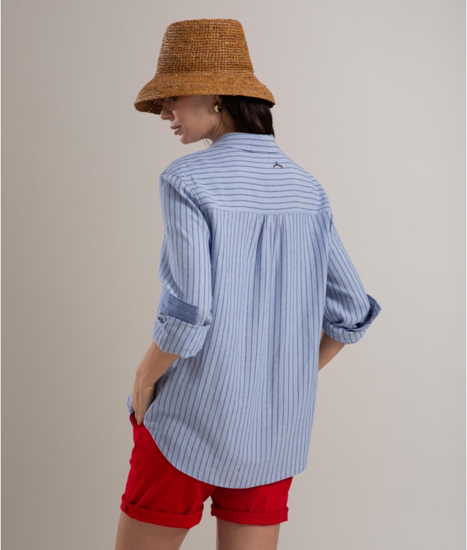 Camisa Sardenha Blue Stripes Verano Azul Claro