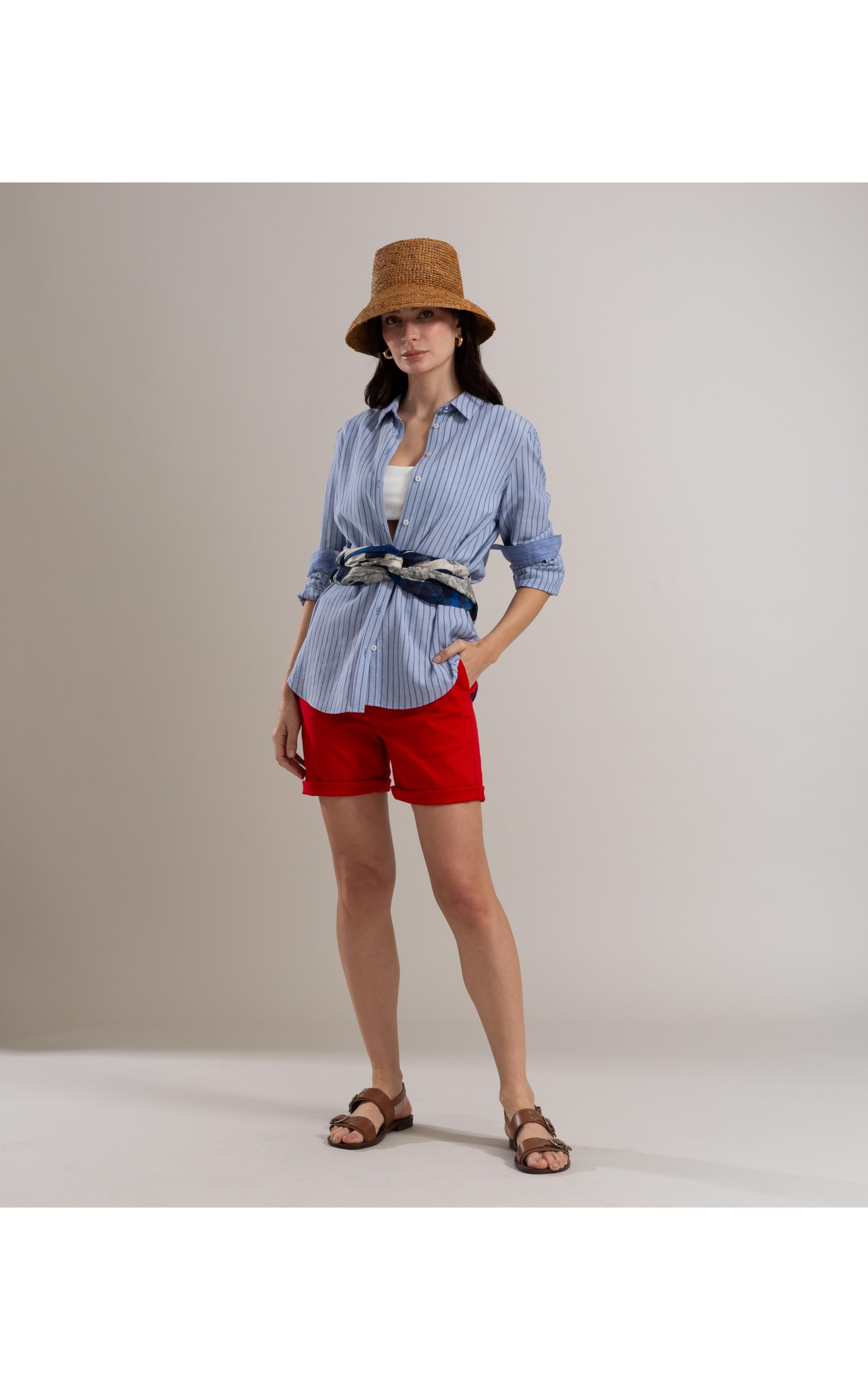 Camisa Sardenha Blue Stripes Verano Azul Claro