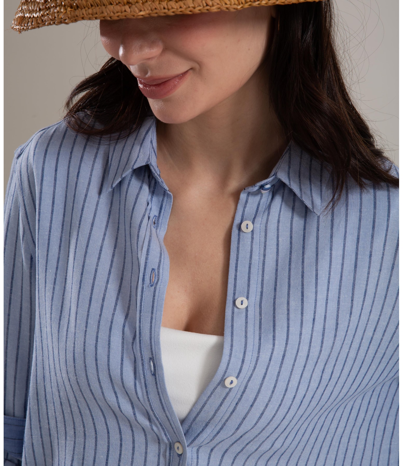 Camisa Sardenha Blue Stripes Verano Azul Claro