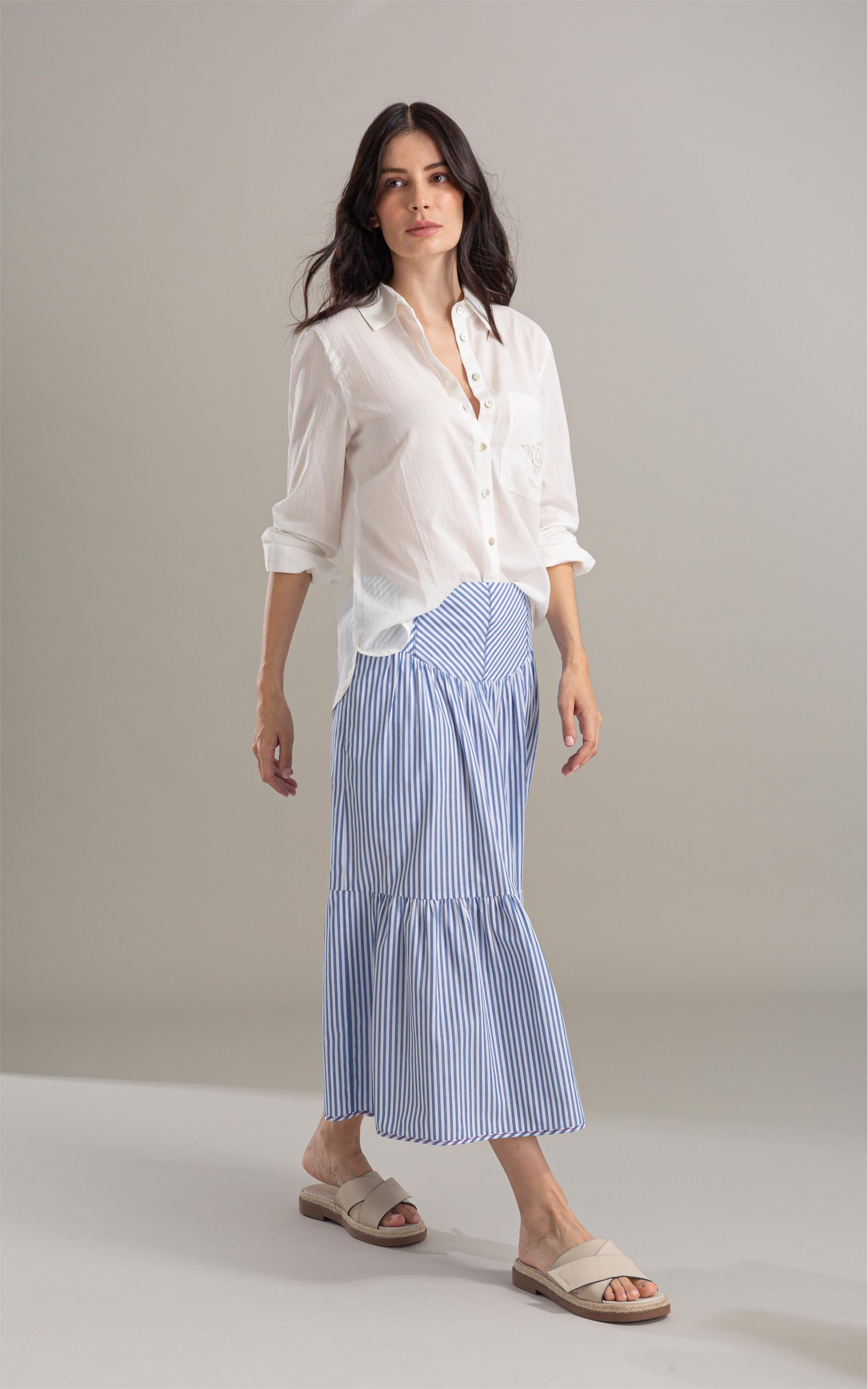 Camisa Sardenha Bolso Barco Bordado Off White