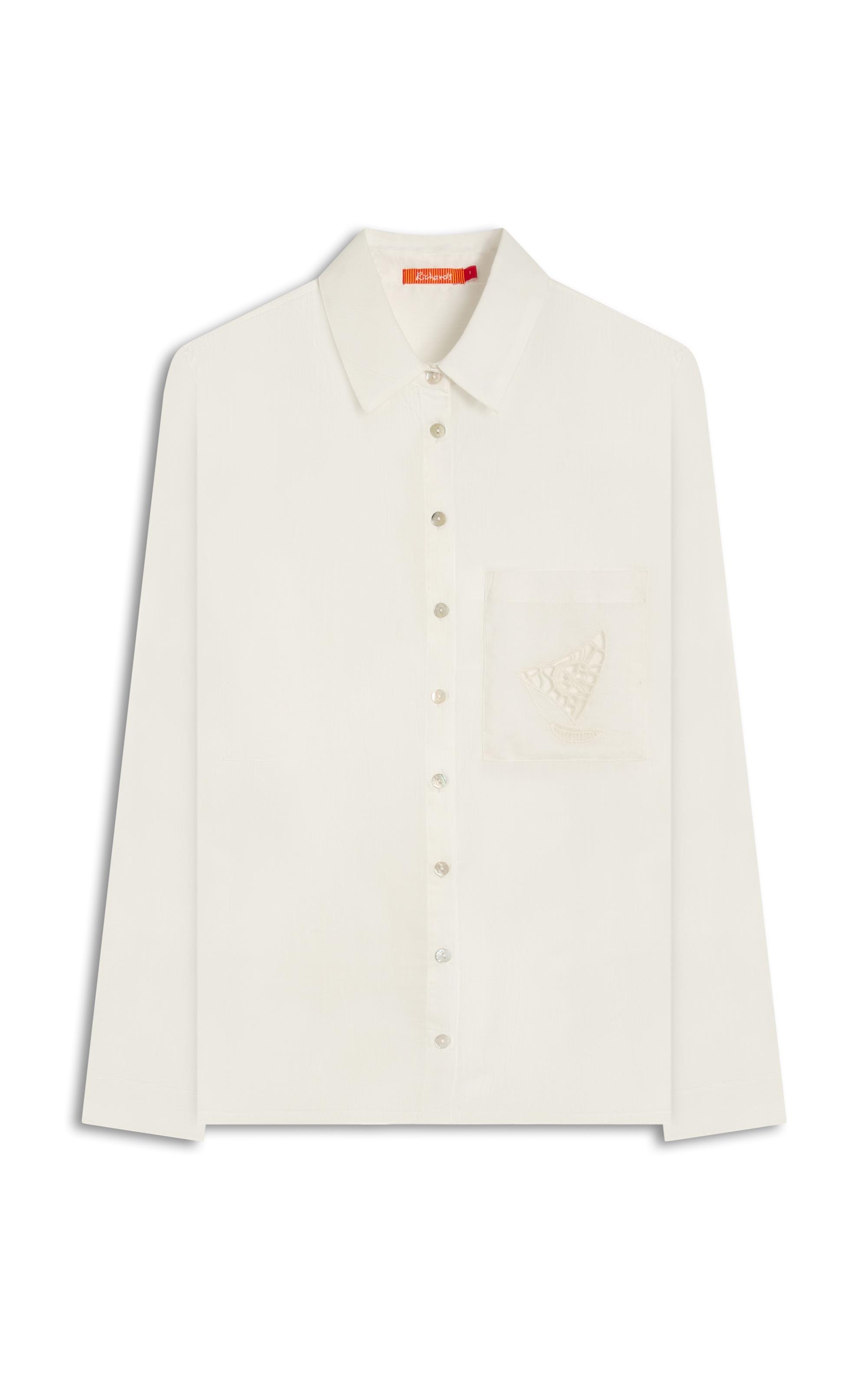 Camisa Sardenha Bolso Barco Bordado Off White