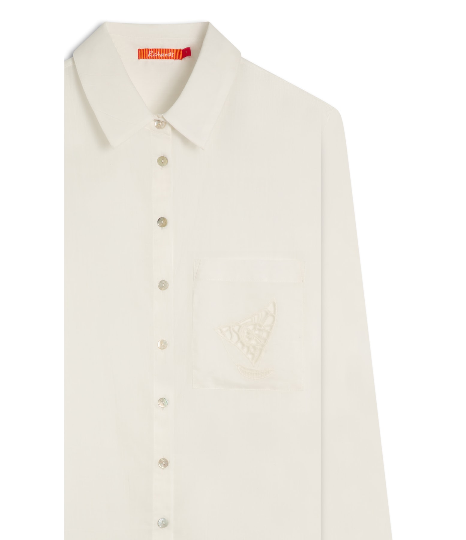 Camisa Sardenha Bolso Barco Bordado Off White