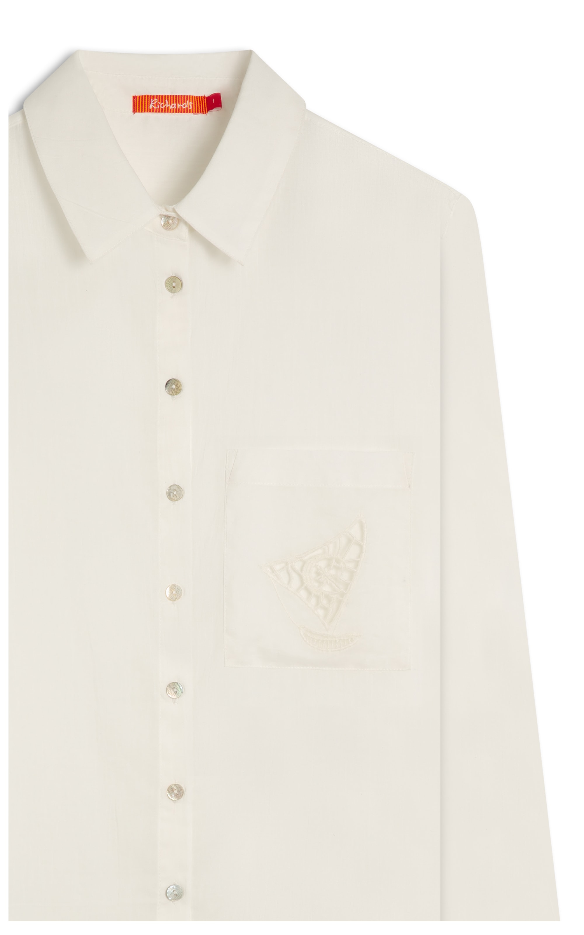 Camisa Sardenha Bolso Barco Bordado Off White